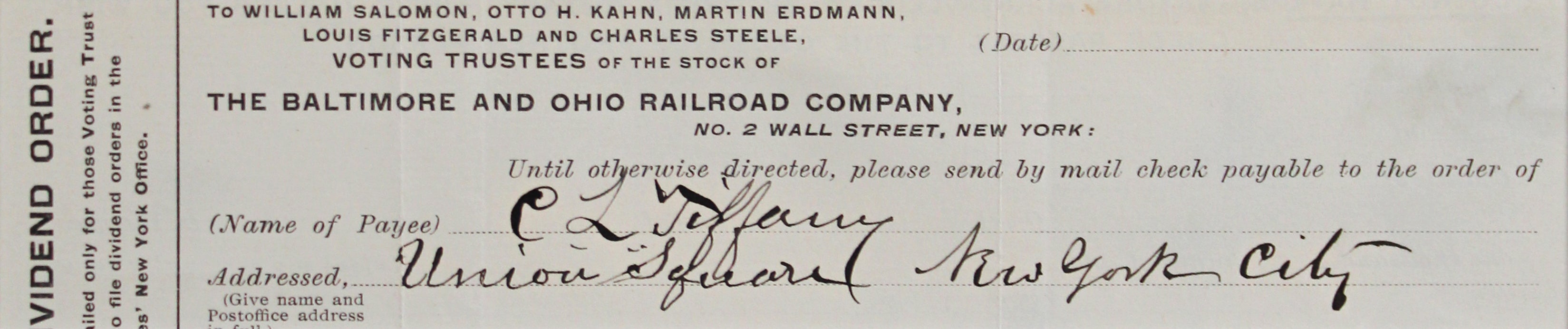 Charles Tiffany Authentic Signed & Framed 1.5x8.5 Cut Signature BAS #AE13690