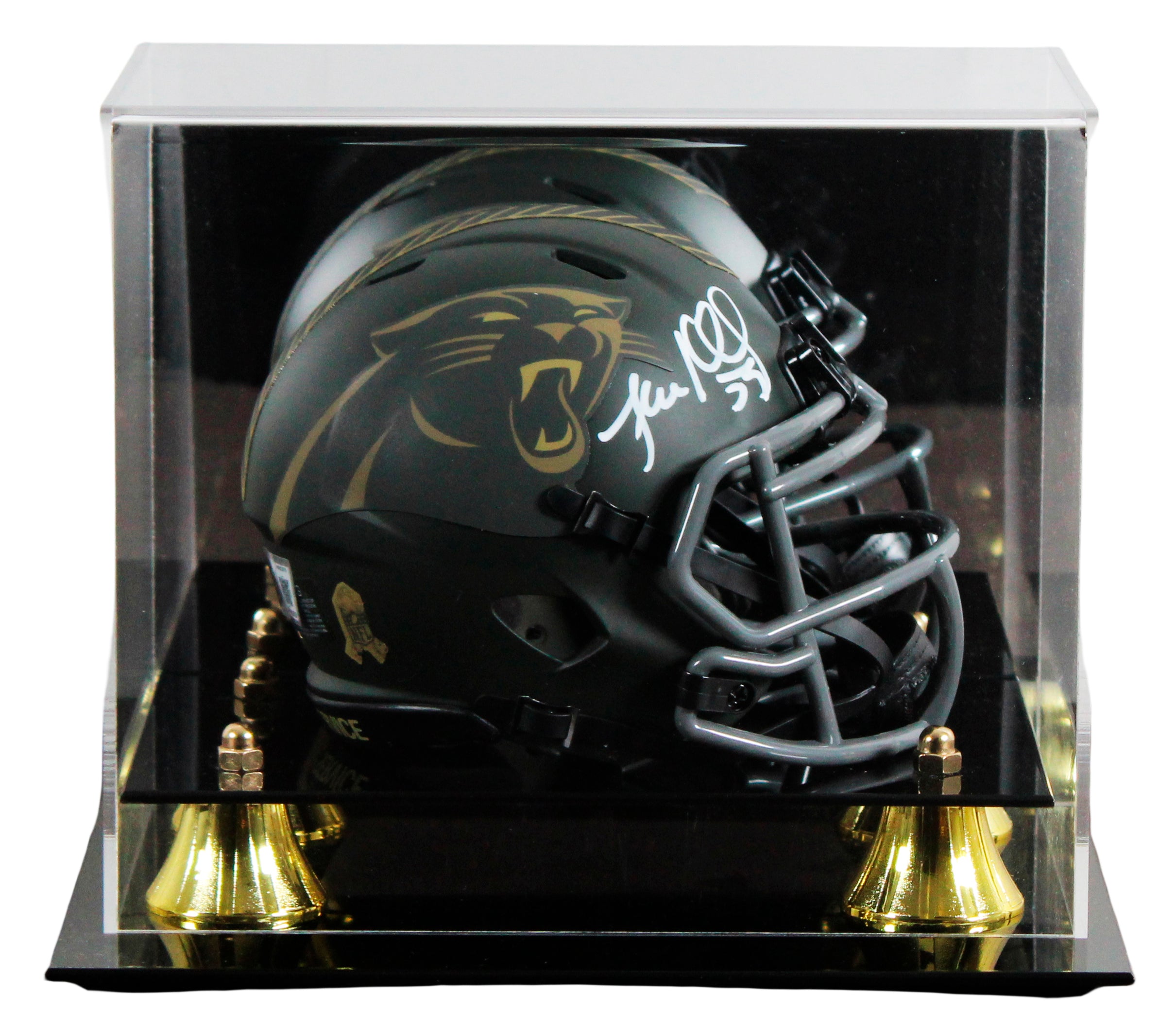 Panthers Luke Kuechly Signed 2025 STS IV Speed Mini Helmet W/ Case BAS Witnessed