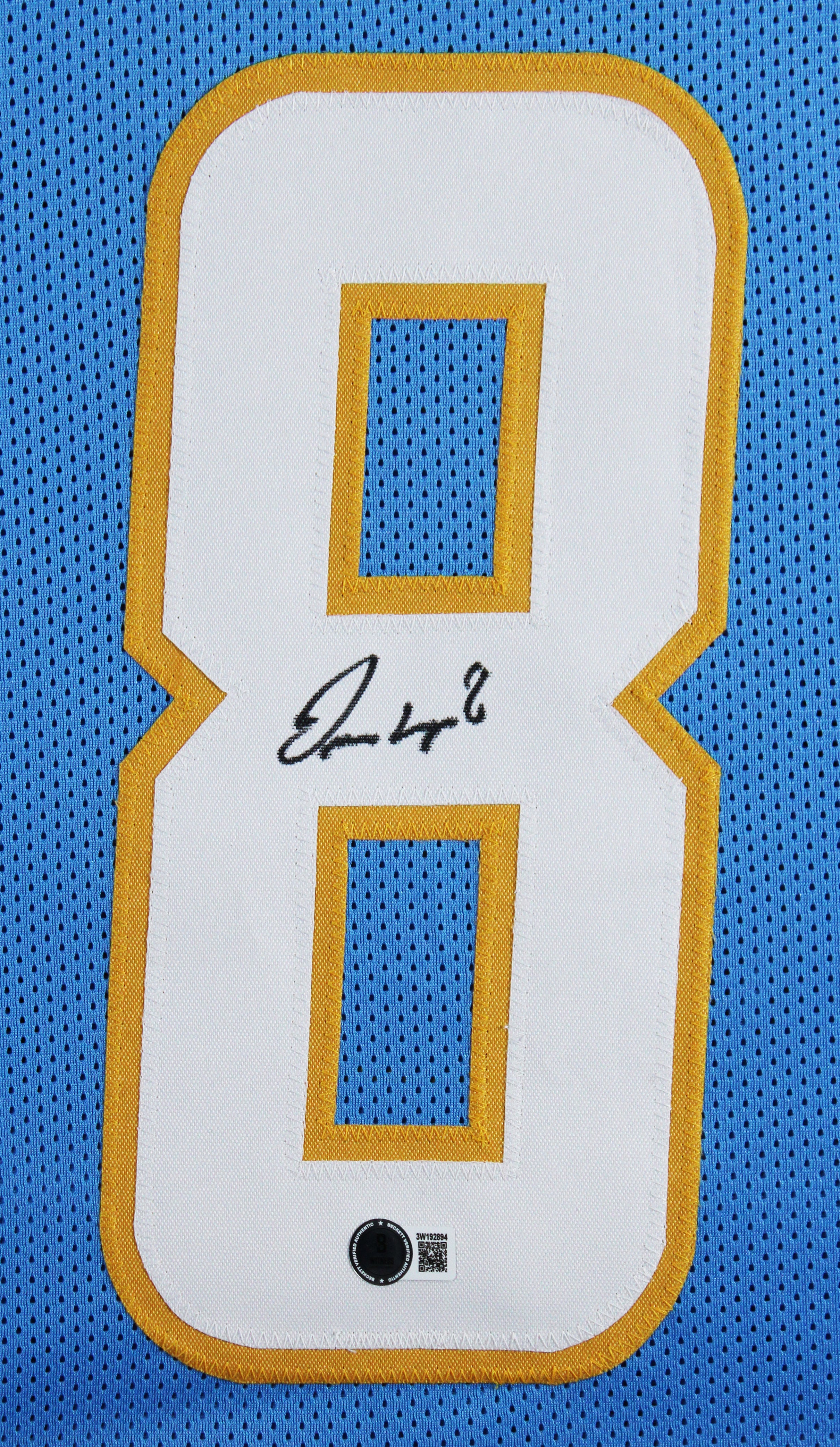 Omarion Hampton Authentic Signed Powder Blue Pro Style Framed Jersey BAS Witness