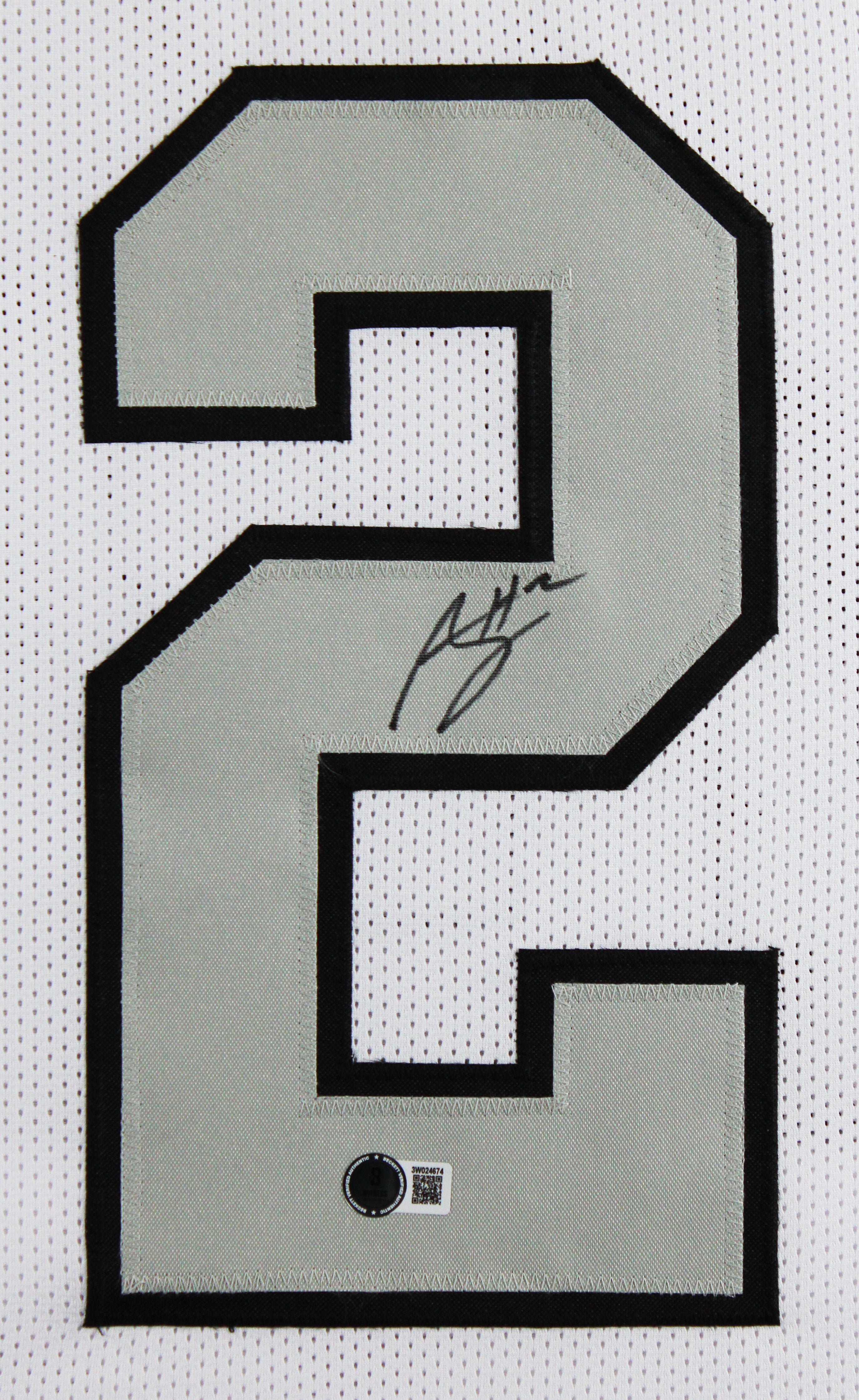 Ashton Jeanty Authentic Signed White Color Rush Pro Style Framed Jersey BAS Wit