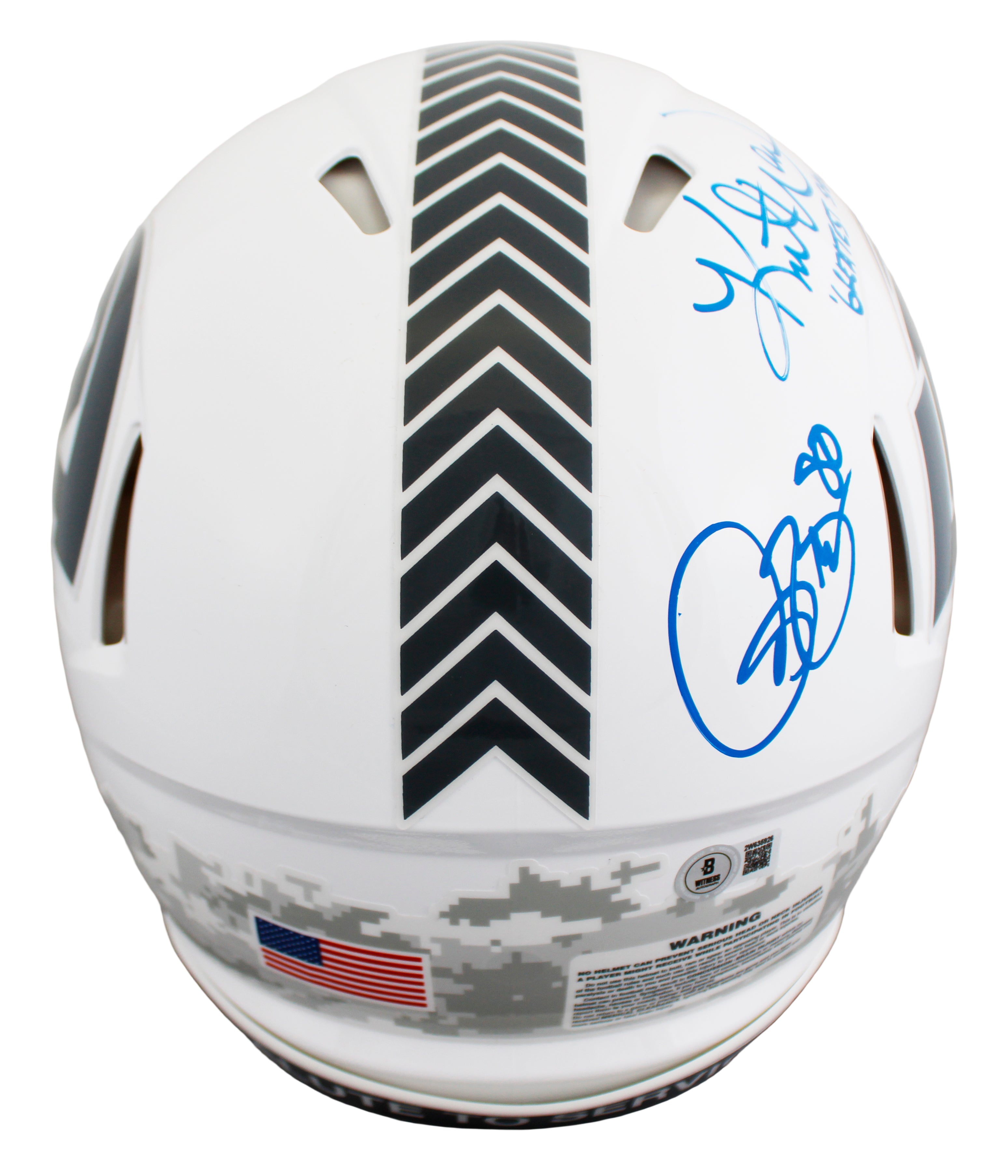 Rams (4) Bruce, Warner, Faulk +1 Signed STS III F/S Speed Proline Helmet BAS Wit