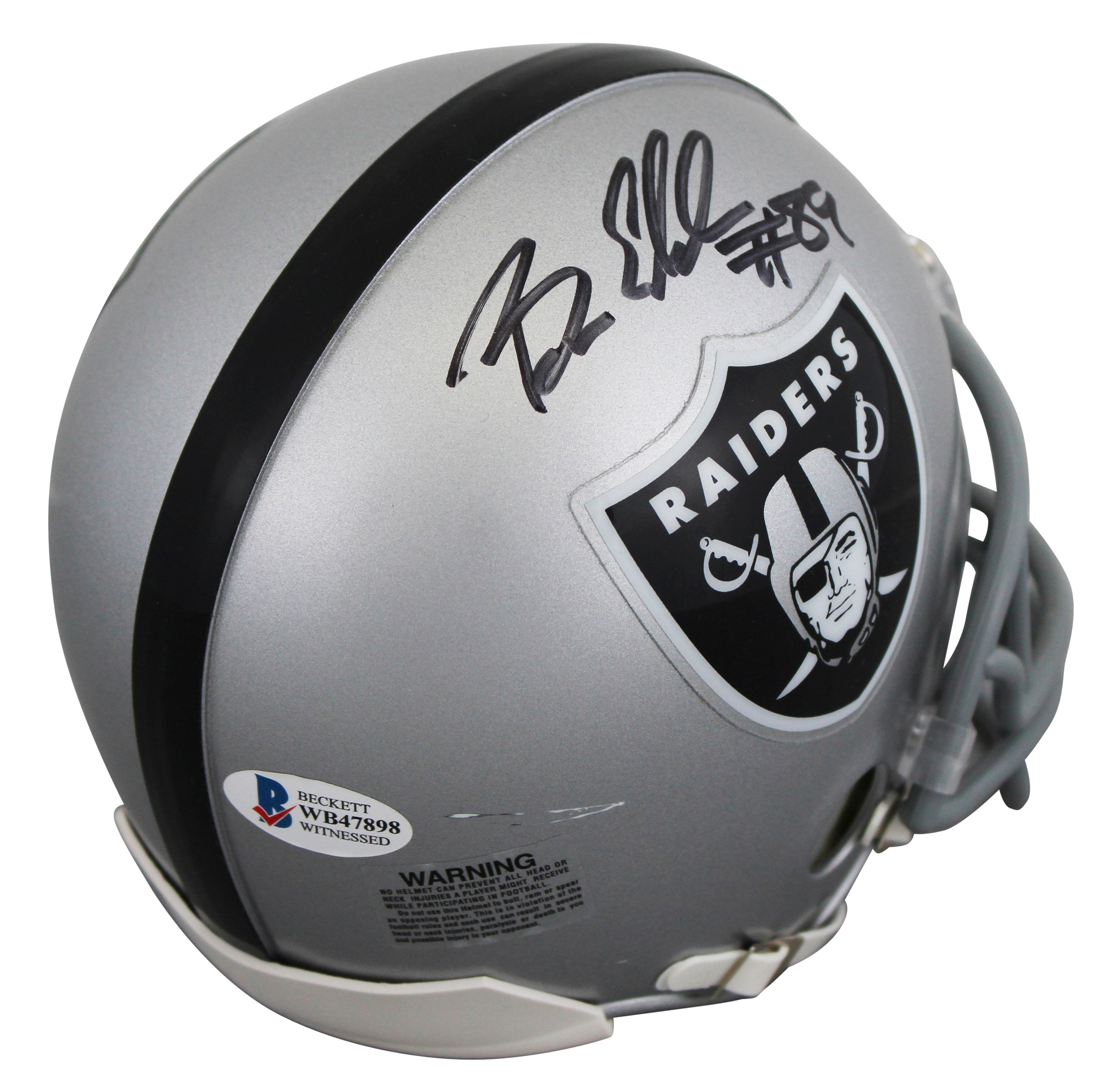 Raiders Bryan Edwards Authentic Signed VSR4 Mini Helmet BAS Witnessed #WB47898