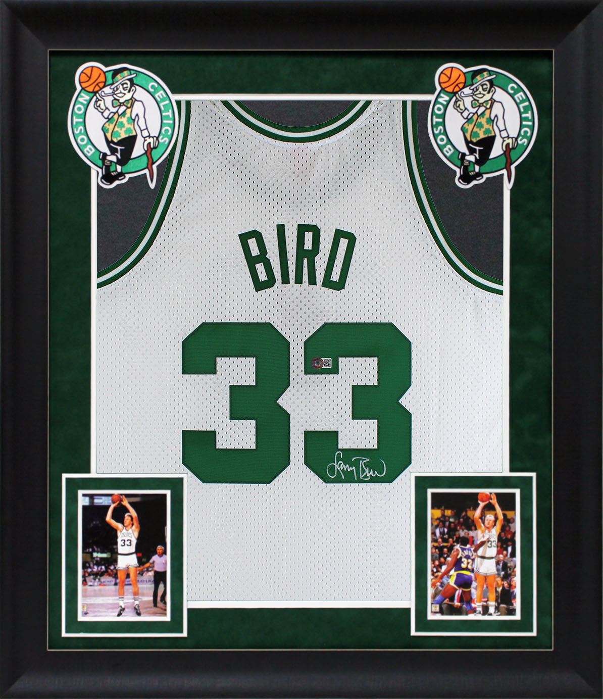 Larry Bird Authentic Signed 1985 White M&N HWC Swingman Framed Jersey BAS Wit  1