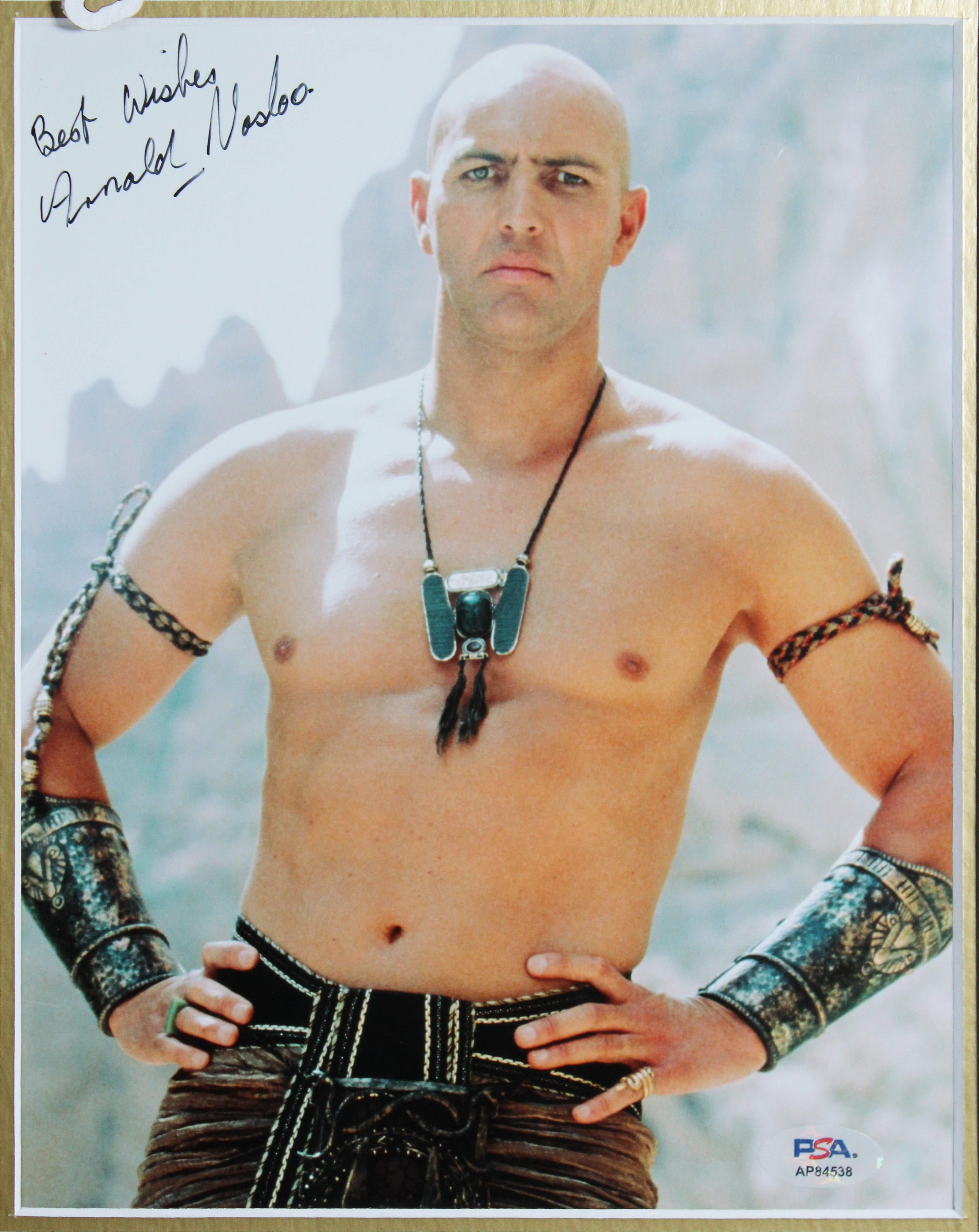 Brendan Frasier & Arnold Vosloo The Mummy Authentic Signed 8x10 Framed Photo PSA