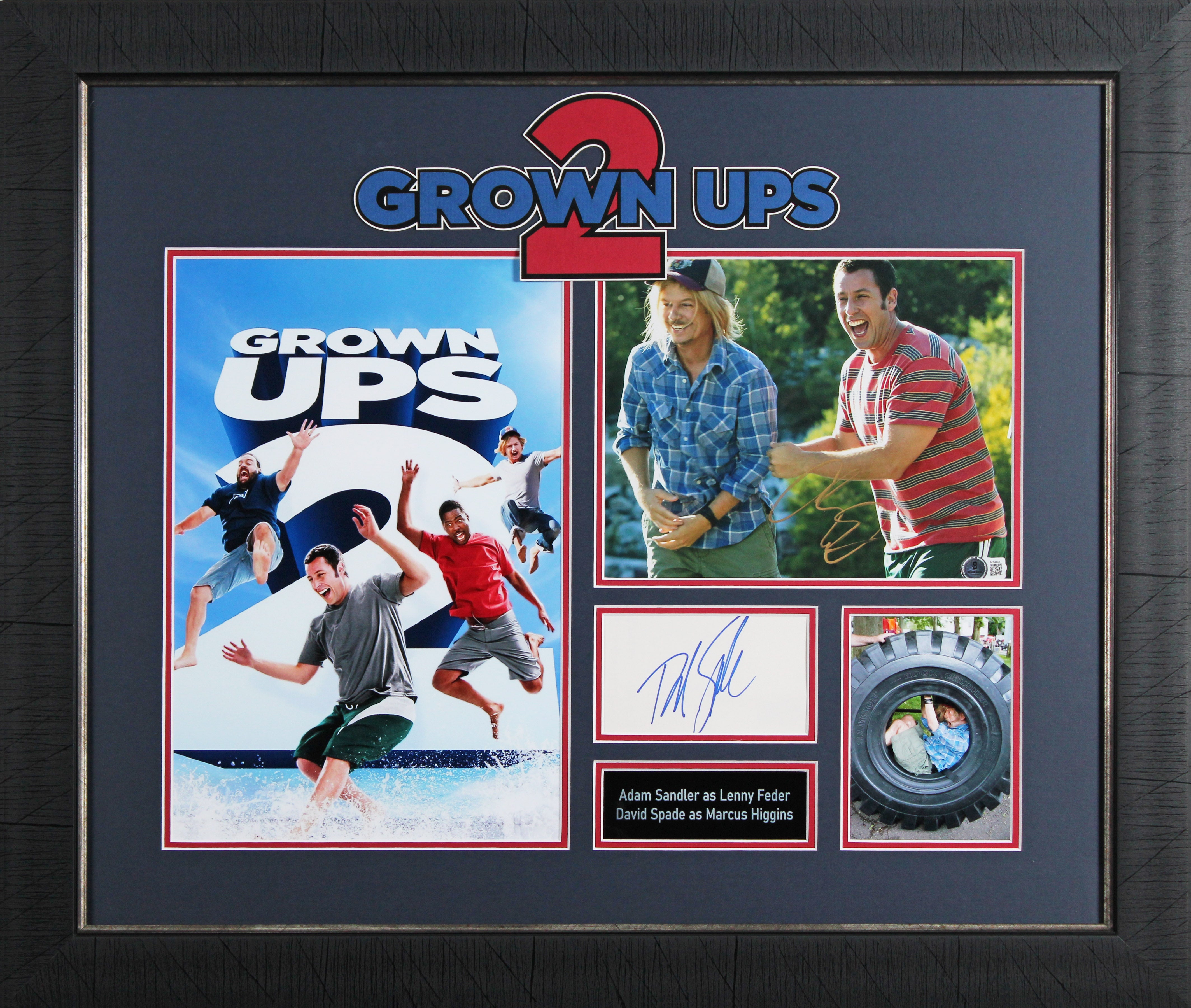 Adam Sandler & David Spade Grown Ups Authentic Signed Framed Display BAS