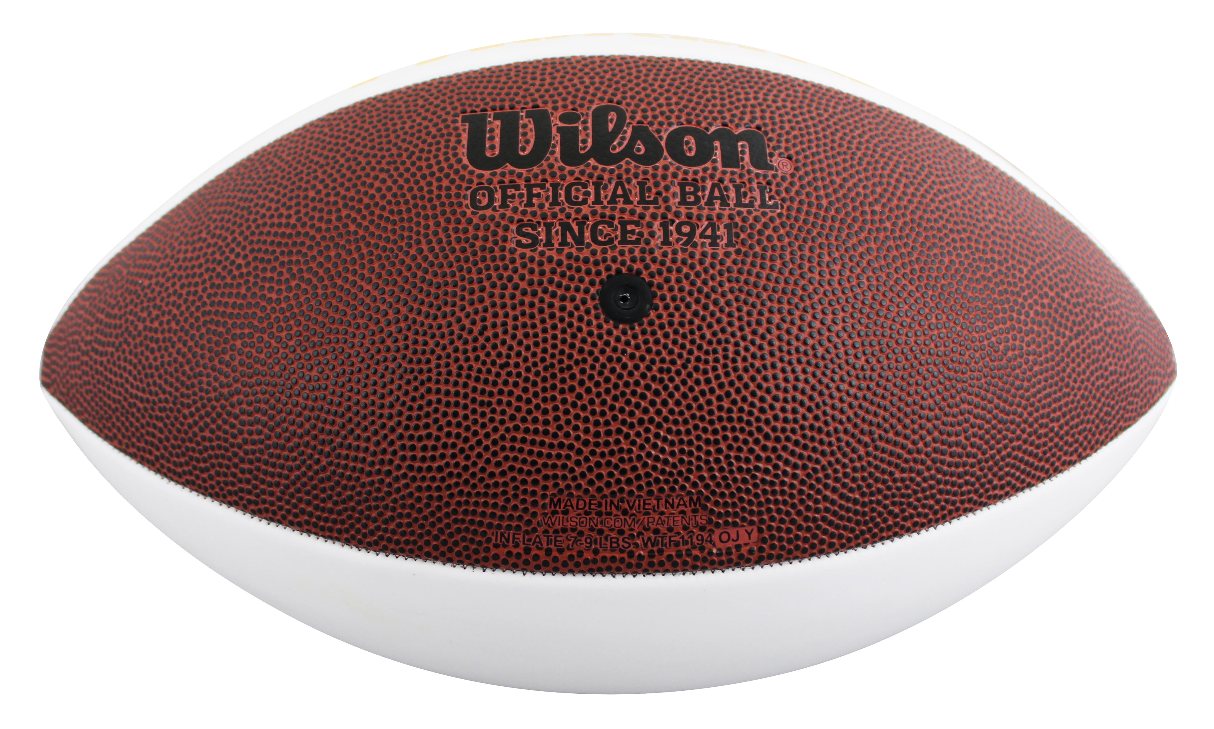 Packers Sterling Sharpe Signed Wilson White Panel Logo Football BAS Witnessed