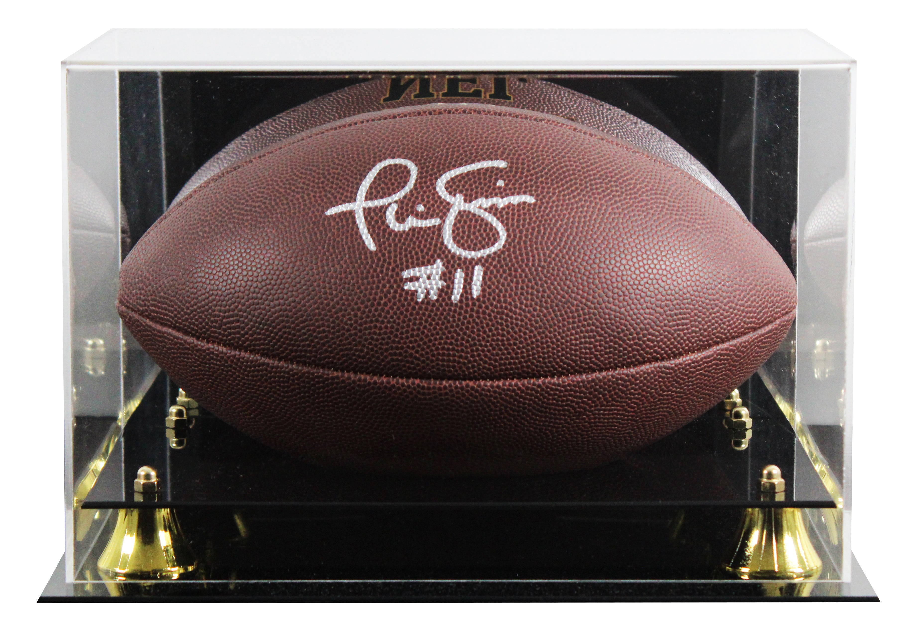Giants Phil Simms Signed Wilson Super Grip Football W/ Case BAS Witnessed