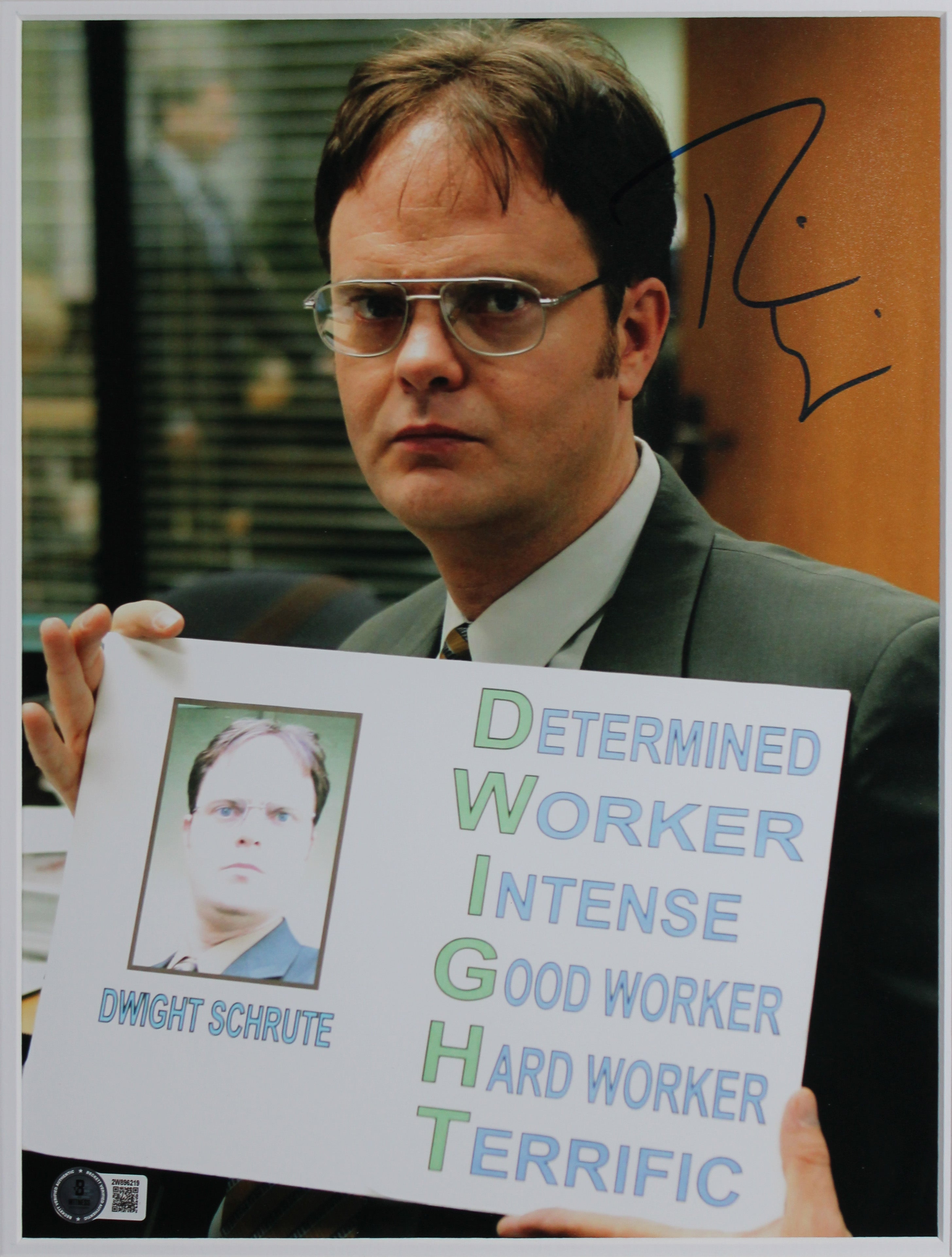 Steve Carell & Rainn Wilson The Office Authentic Signed 11x14 Framed Photo BAS