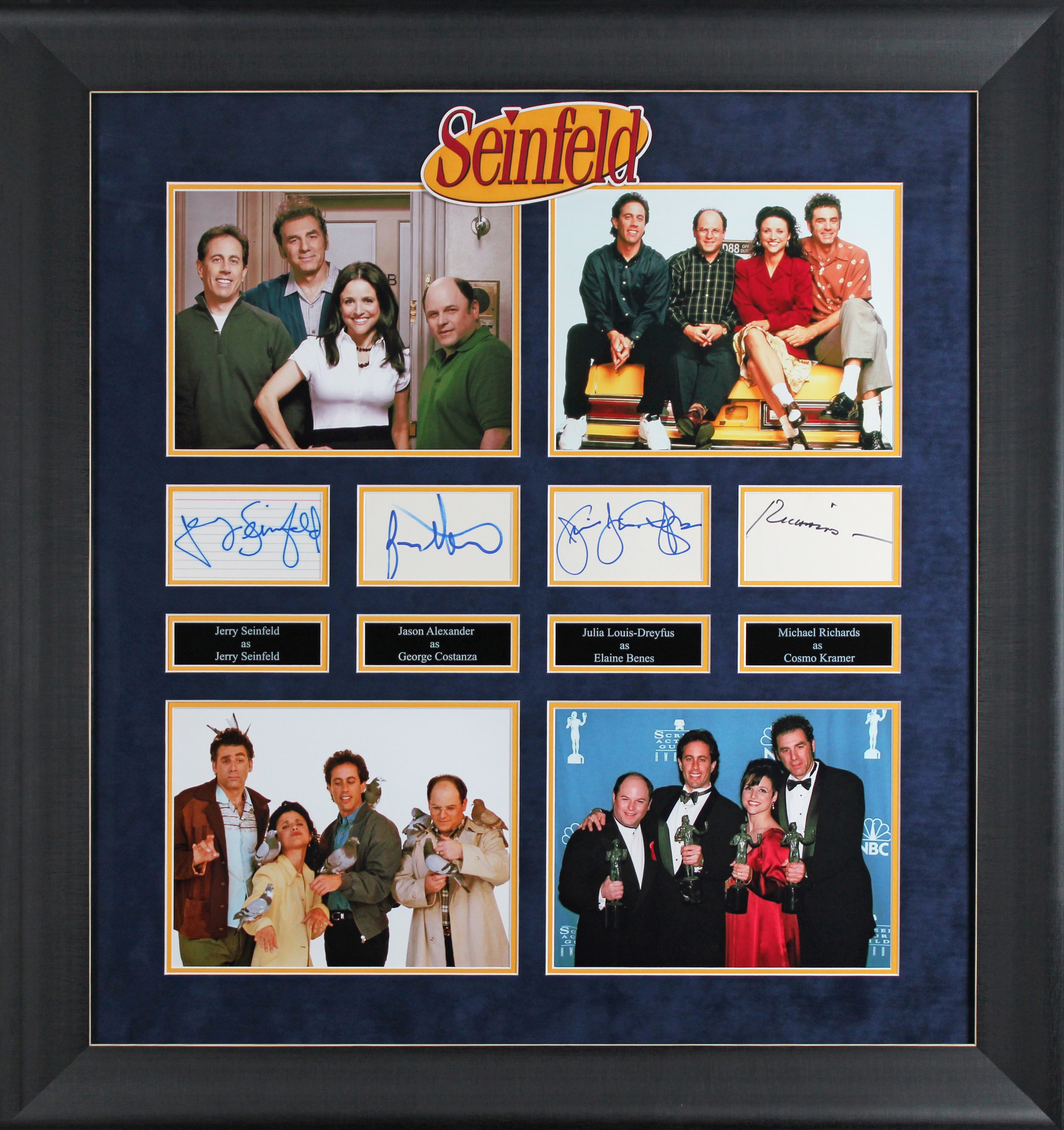 Seinfeld (4) Seinfeld, Alexander, Richards +1 Signed Framed Display BAS #AD04889
