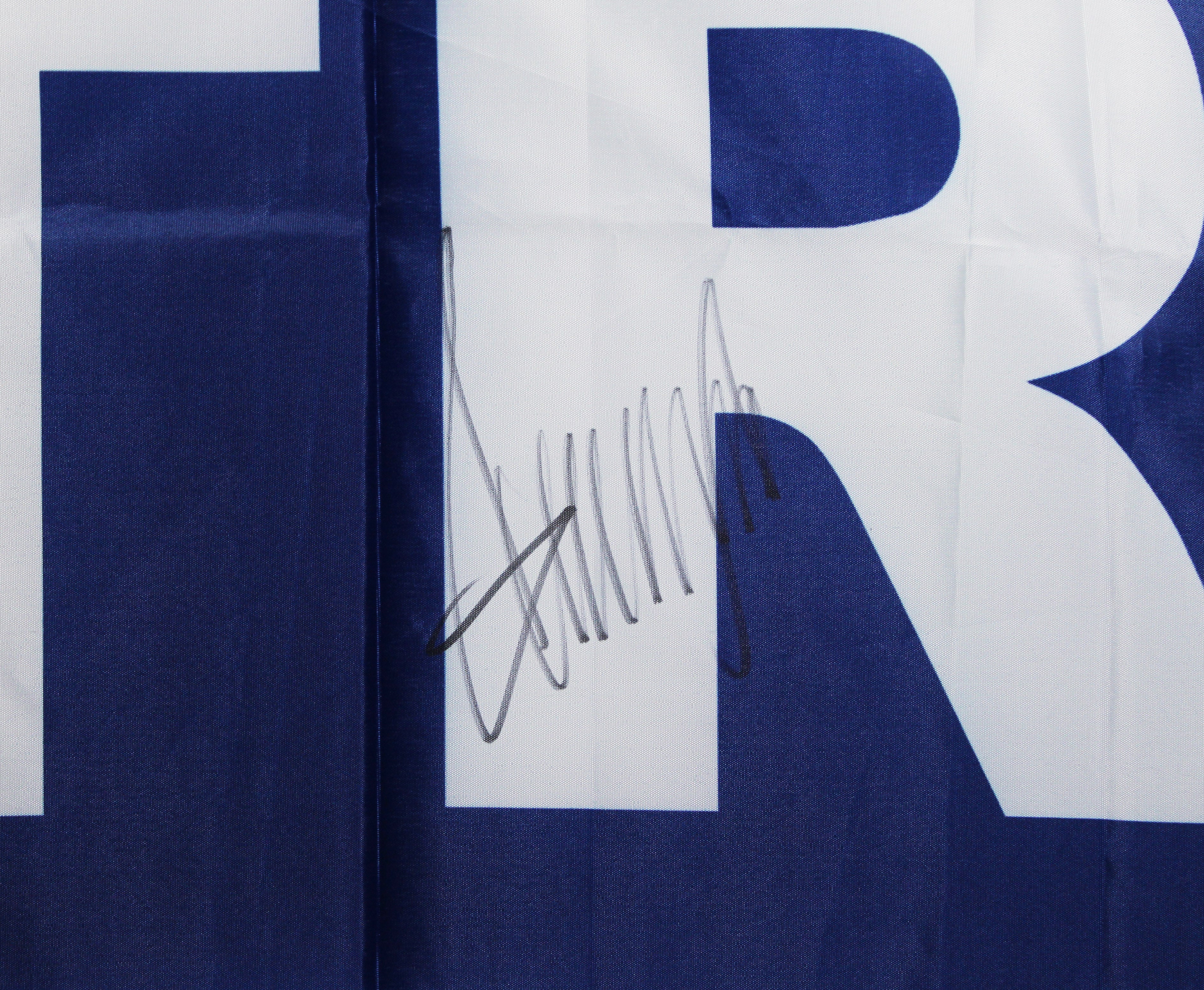 Donald J. Trump Signed 36x60 Trump Vance Campaign Flag PSA/DNA #AS01960