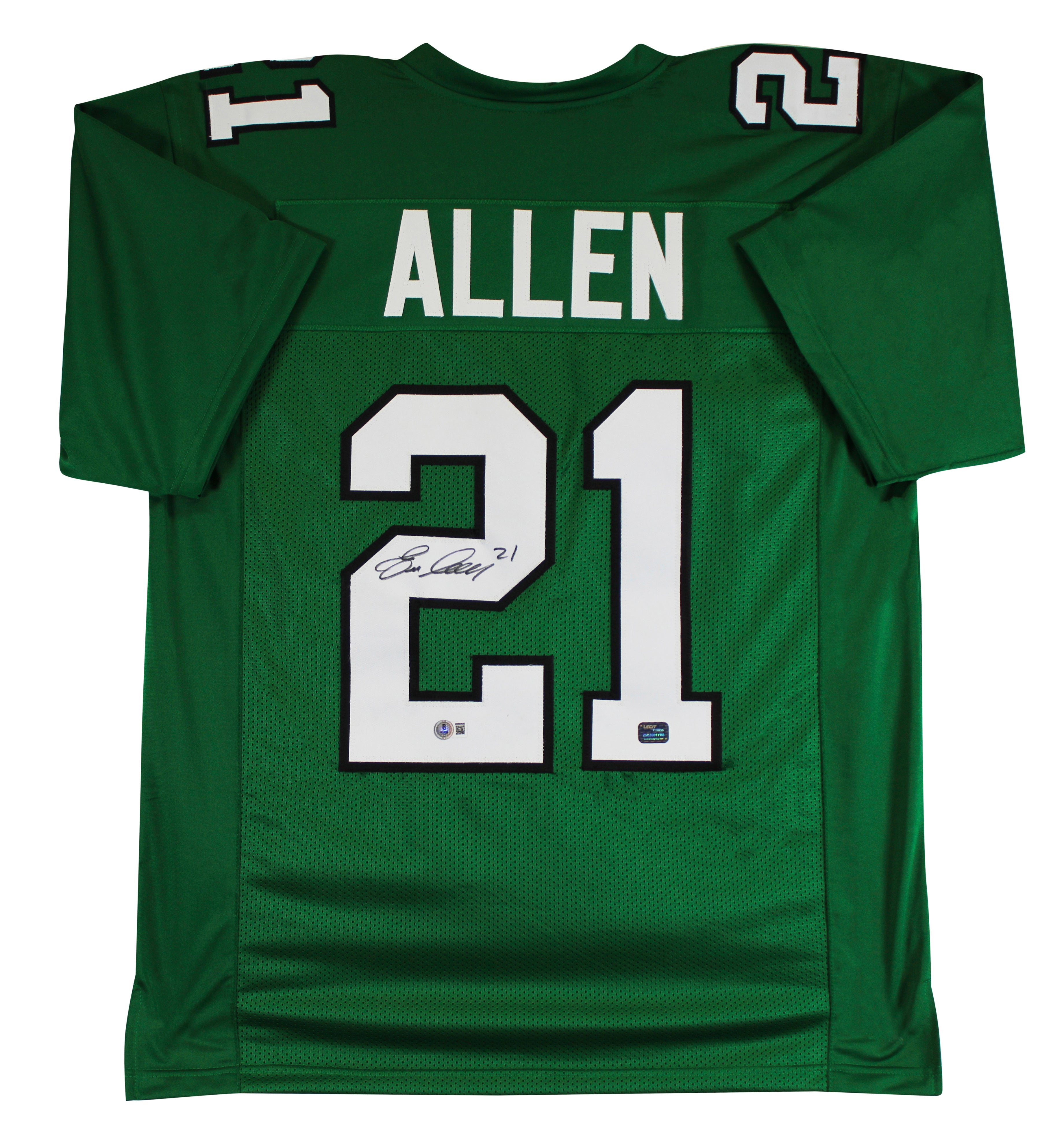 Eric Allen Authentic Signed Green Pro Style Jersey Autographed BAS Witnessed