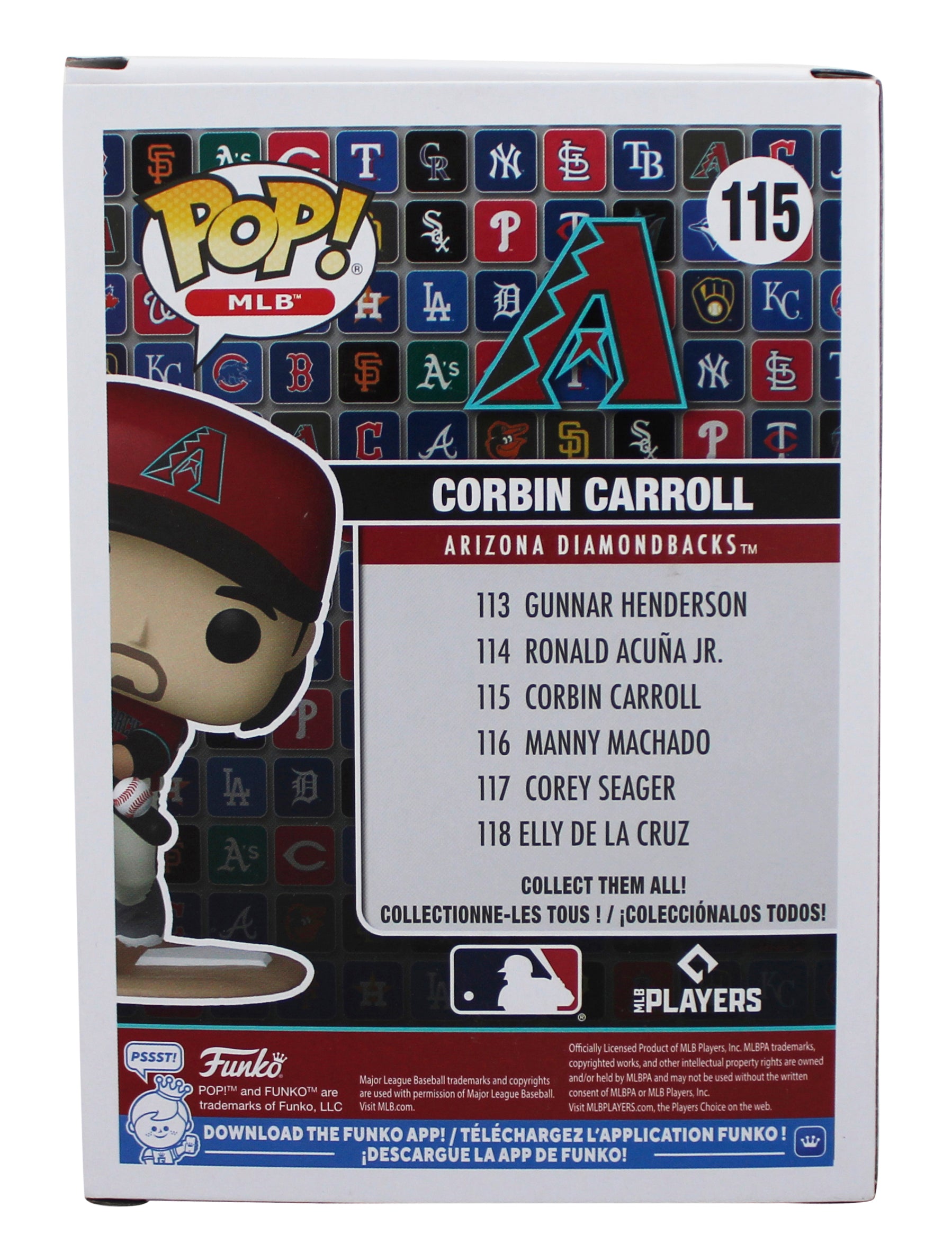 D-Backs Corbin Carroll Authentic Signed #115 Funko Pop Vinyl Figure JSA #CI50044