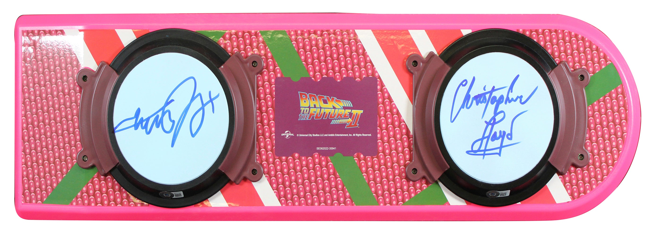 Michael J. Fox & Christopher Lloyd Back To The Future Signed Hoverboard BAS Wit