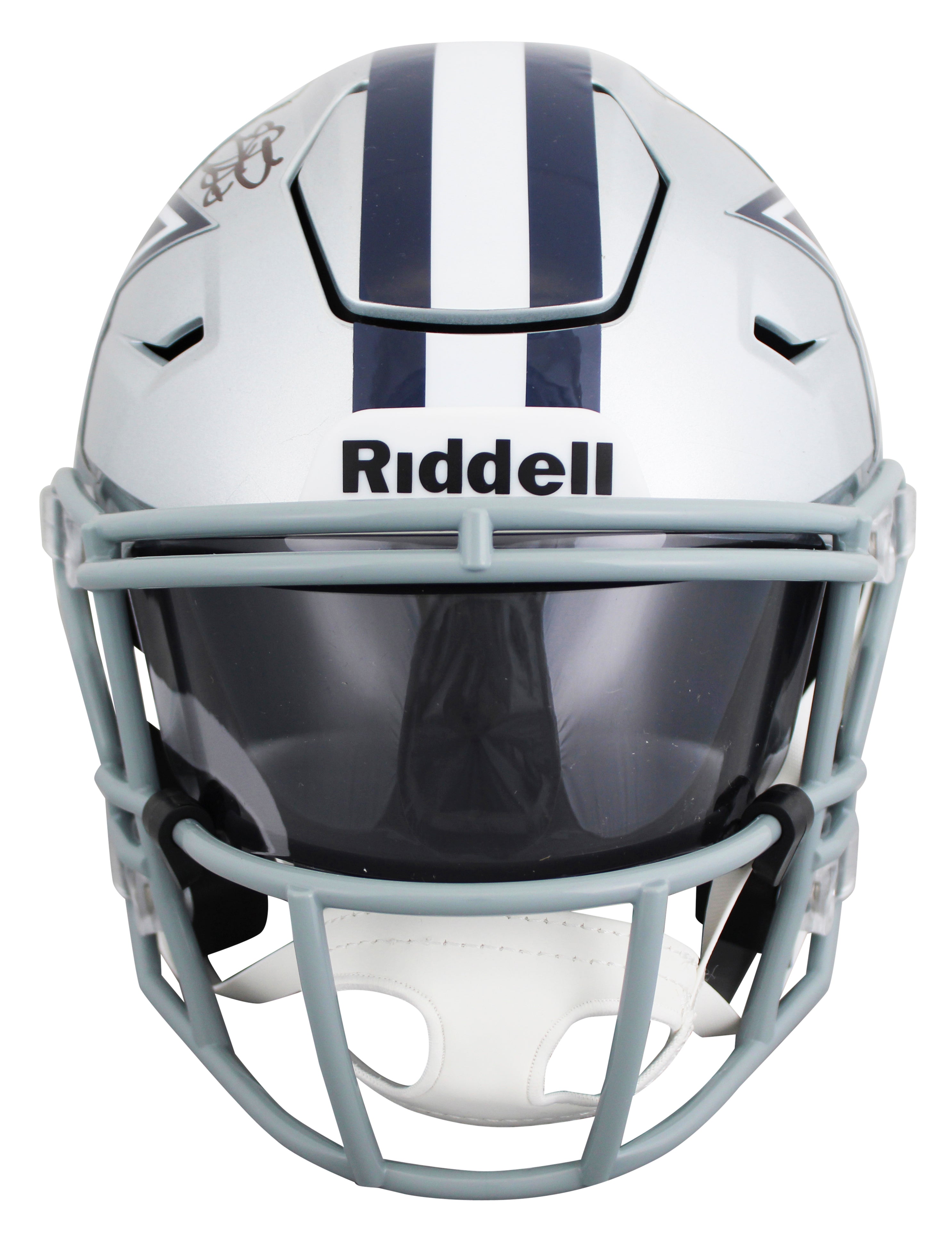 Cowboys Emmitt Smith Signed Flex Midi Replica Mid Size Helmet BAS Witnessed