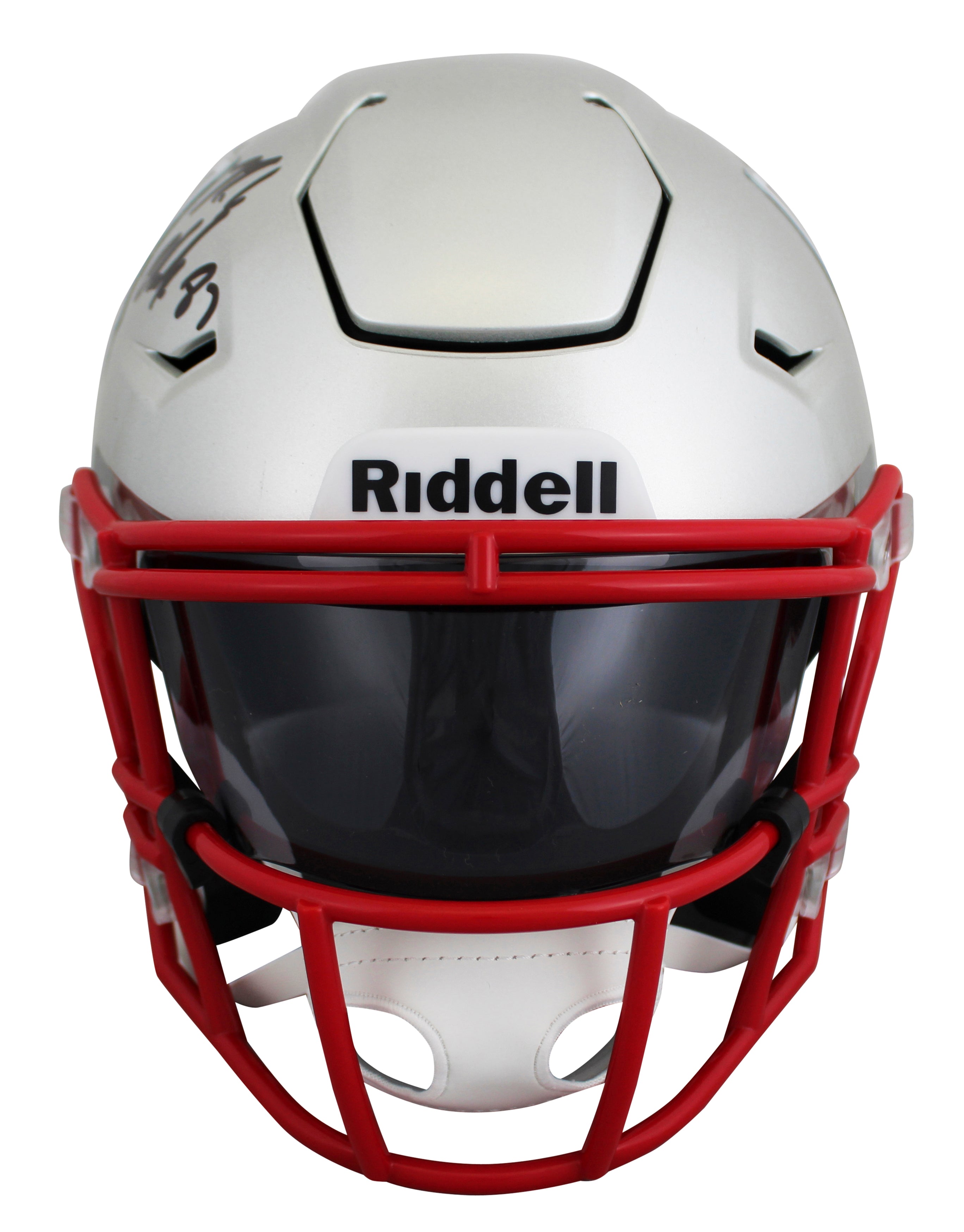 Patriots Rob Gronkowski Signed Flex Midi Replica Mid Size Helmet BAS Witnessed