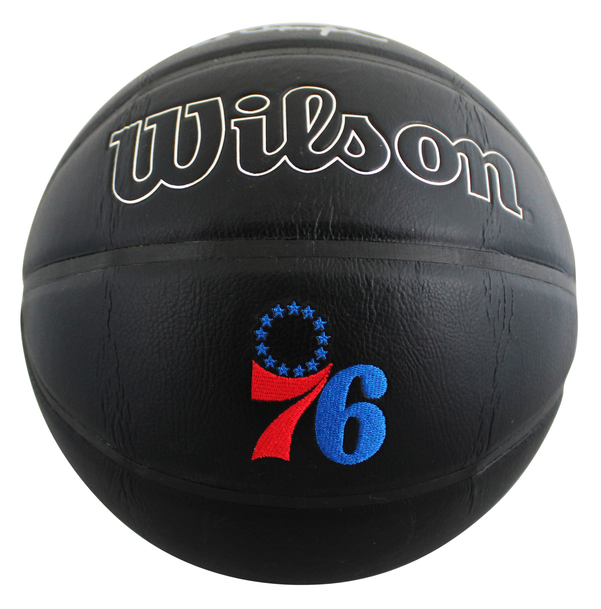 76ers Julius "Dr. J" Erving "83 Champs" Signed Black Logo Basketball W/ Case JSA