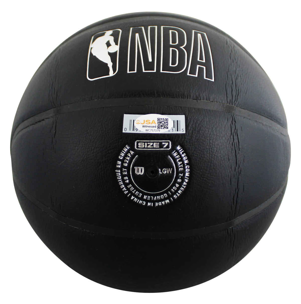 76ers Julius "Dr. J" Erving "83 Champs" Signed Black Logo Basketball JSA Witness
