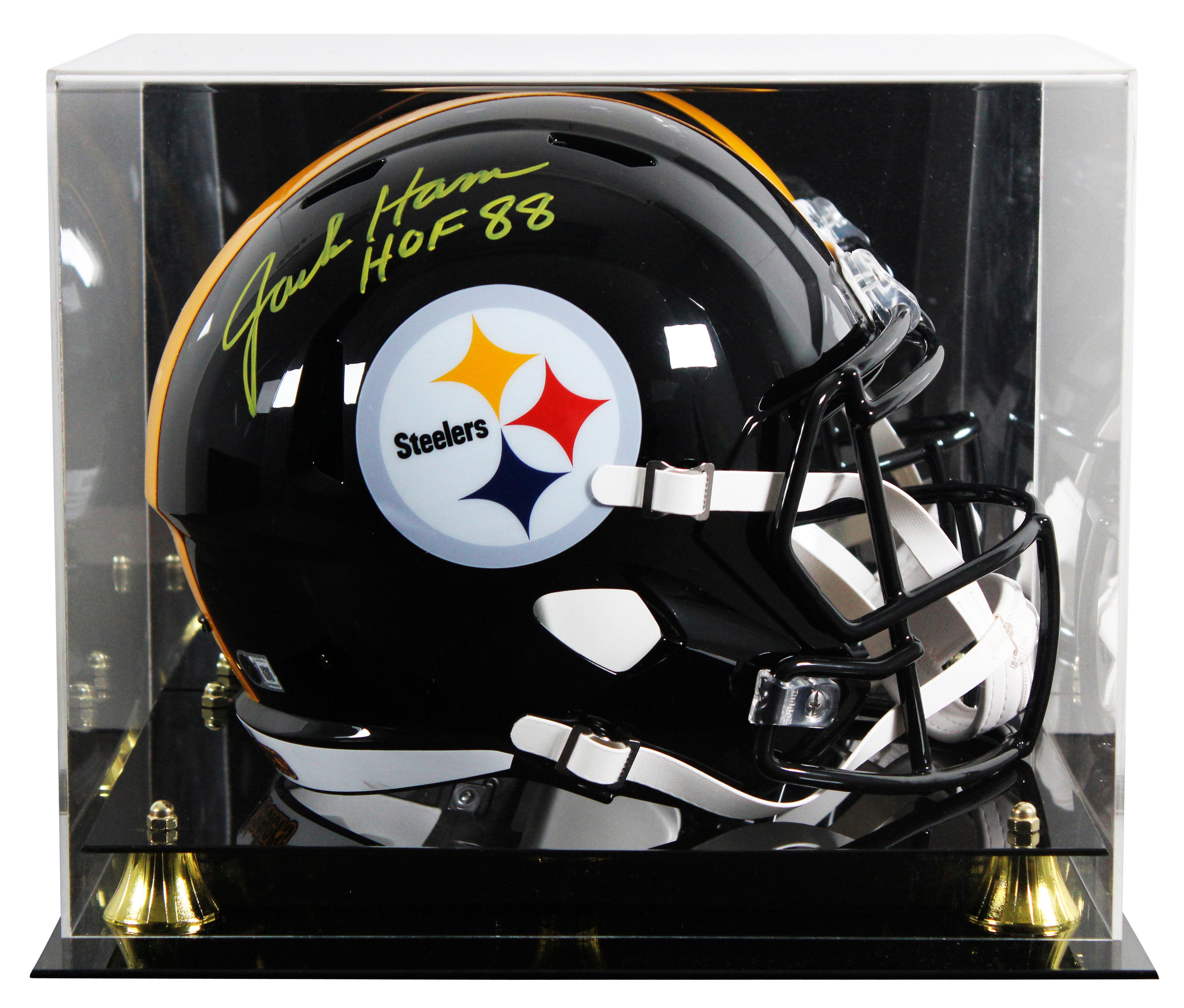 Steelers Jack Ham "HOF 88" Signed Full Size Speed Rep Helmet w/ Case BAS