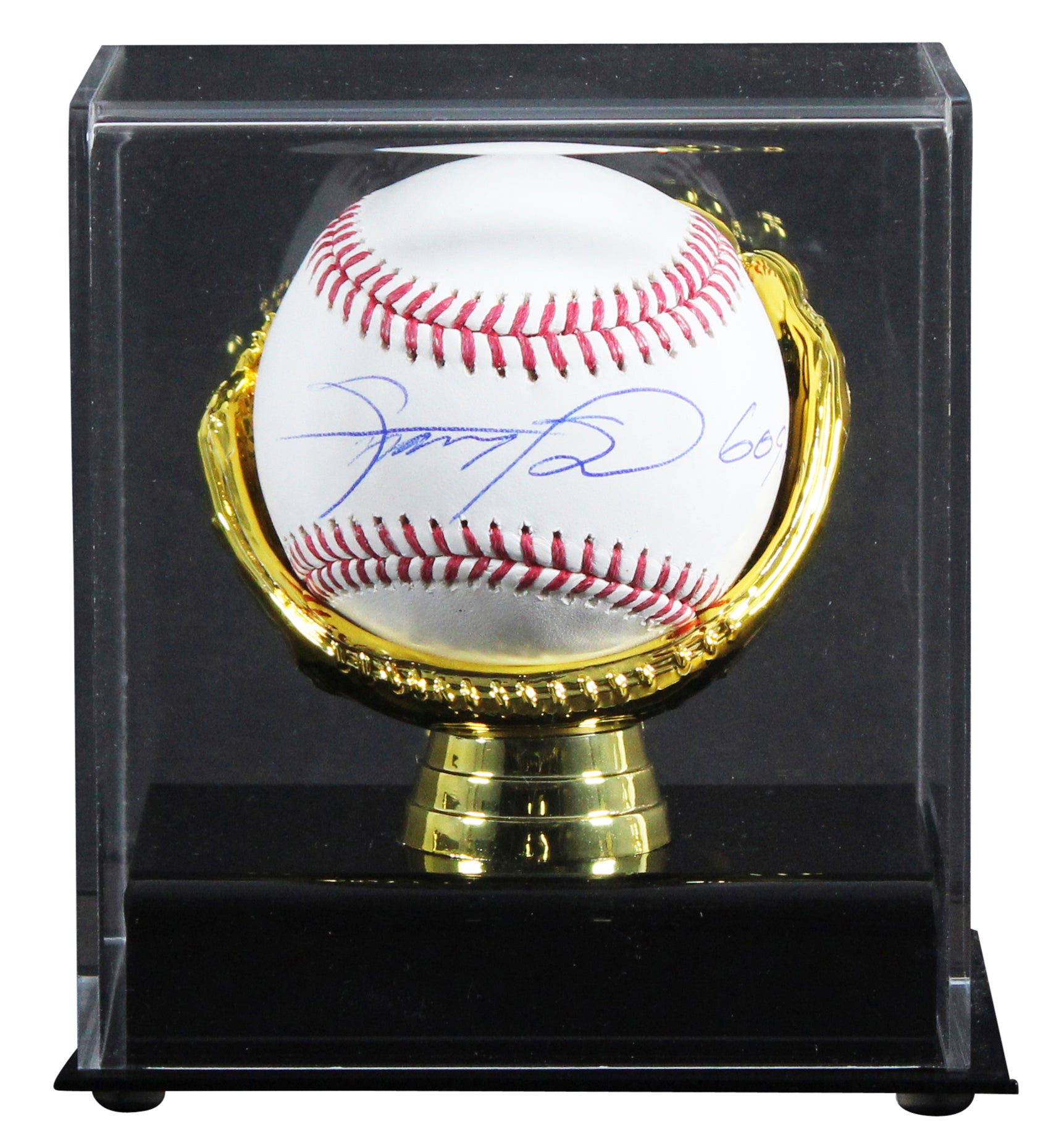 Cubs Sammy Sosa "609 HRS" Signed Manfred OML Baseball W/ Case JSA Witness