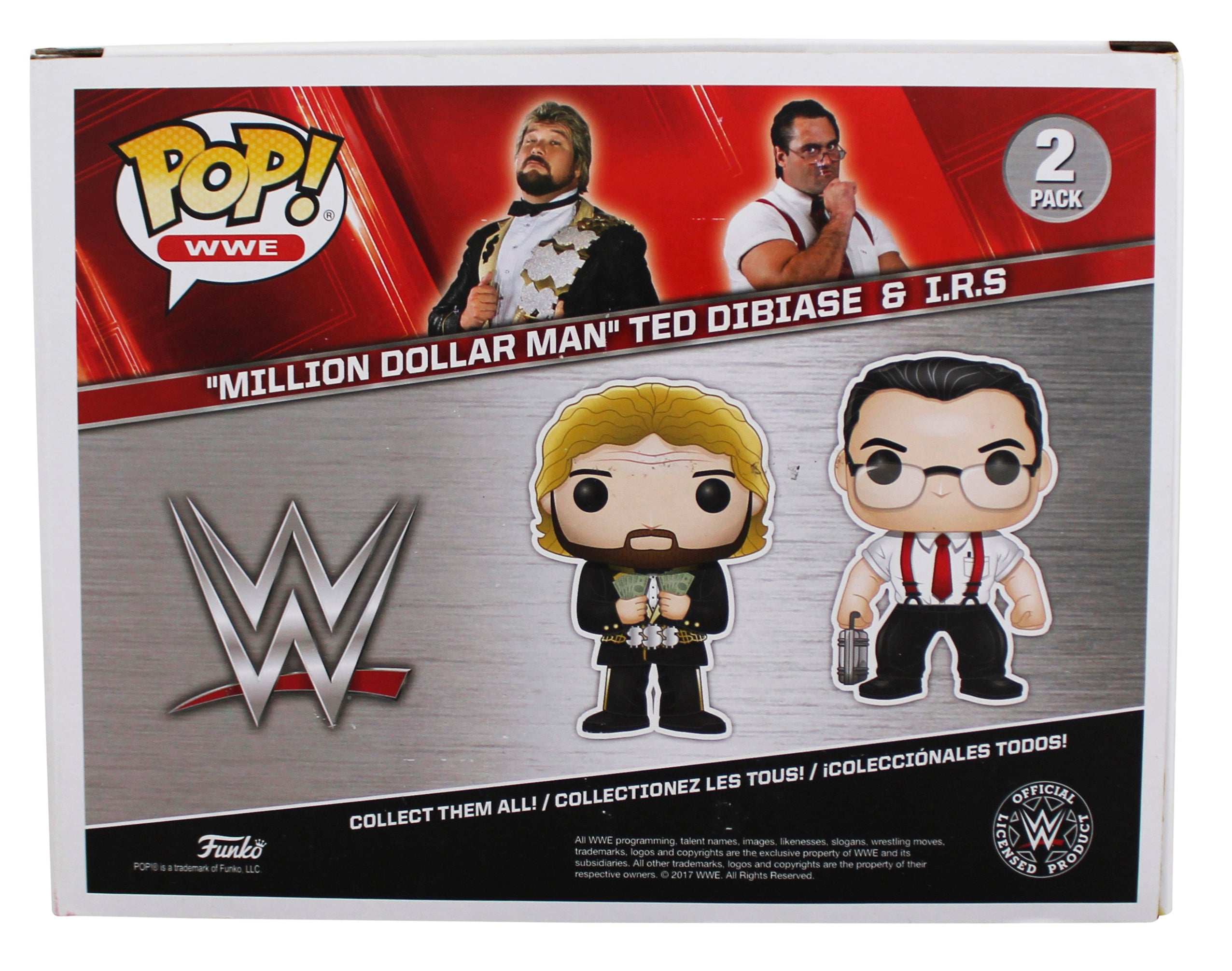 WWE Ted Dibiase & I.R.S. Signed 2 Pack Funko Pop Vinyl Figure JSA #AM02199