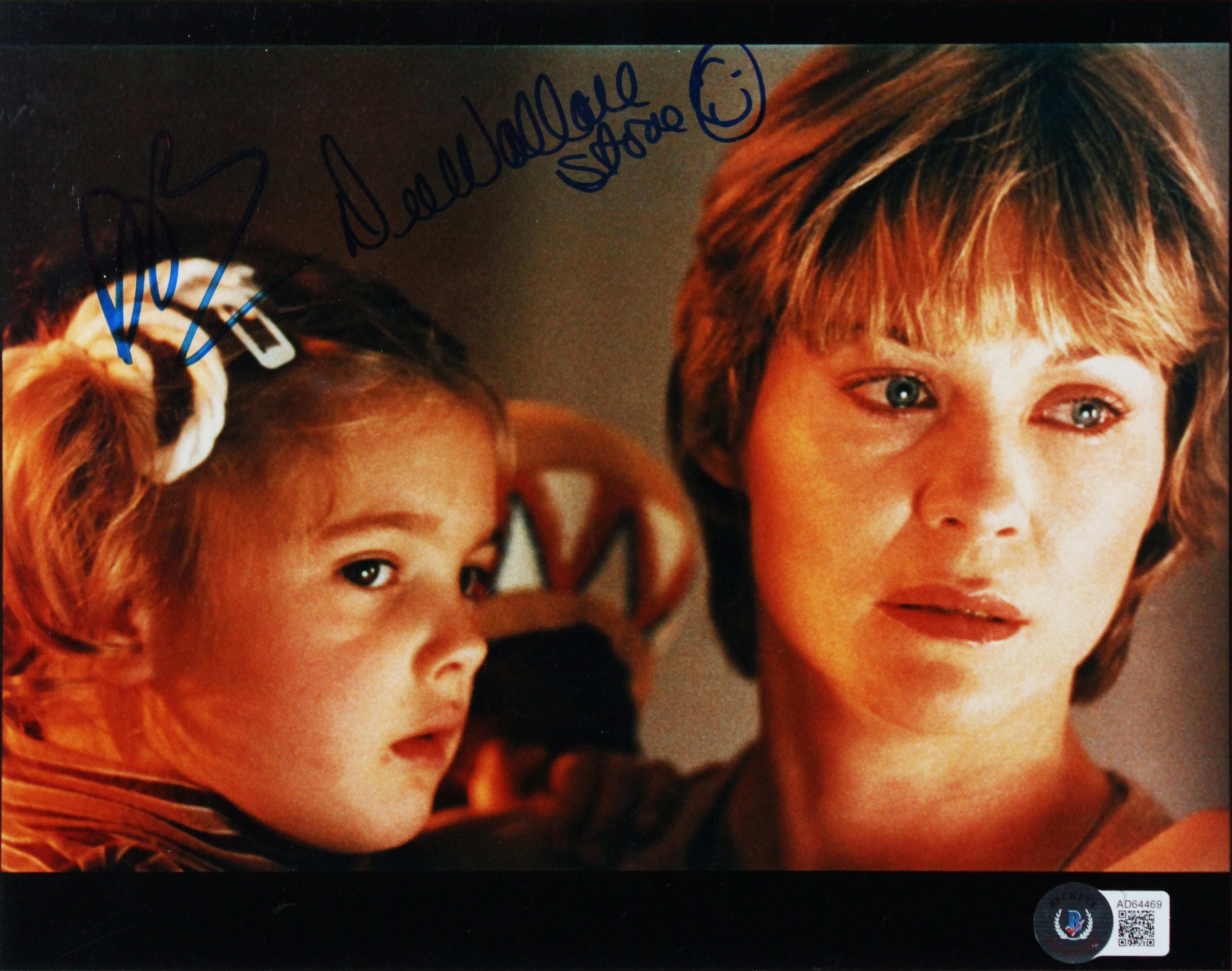 E.T. (4) Spielberg, Barrymore, Thomas & Wallace Signed Framed Display BAS