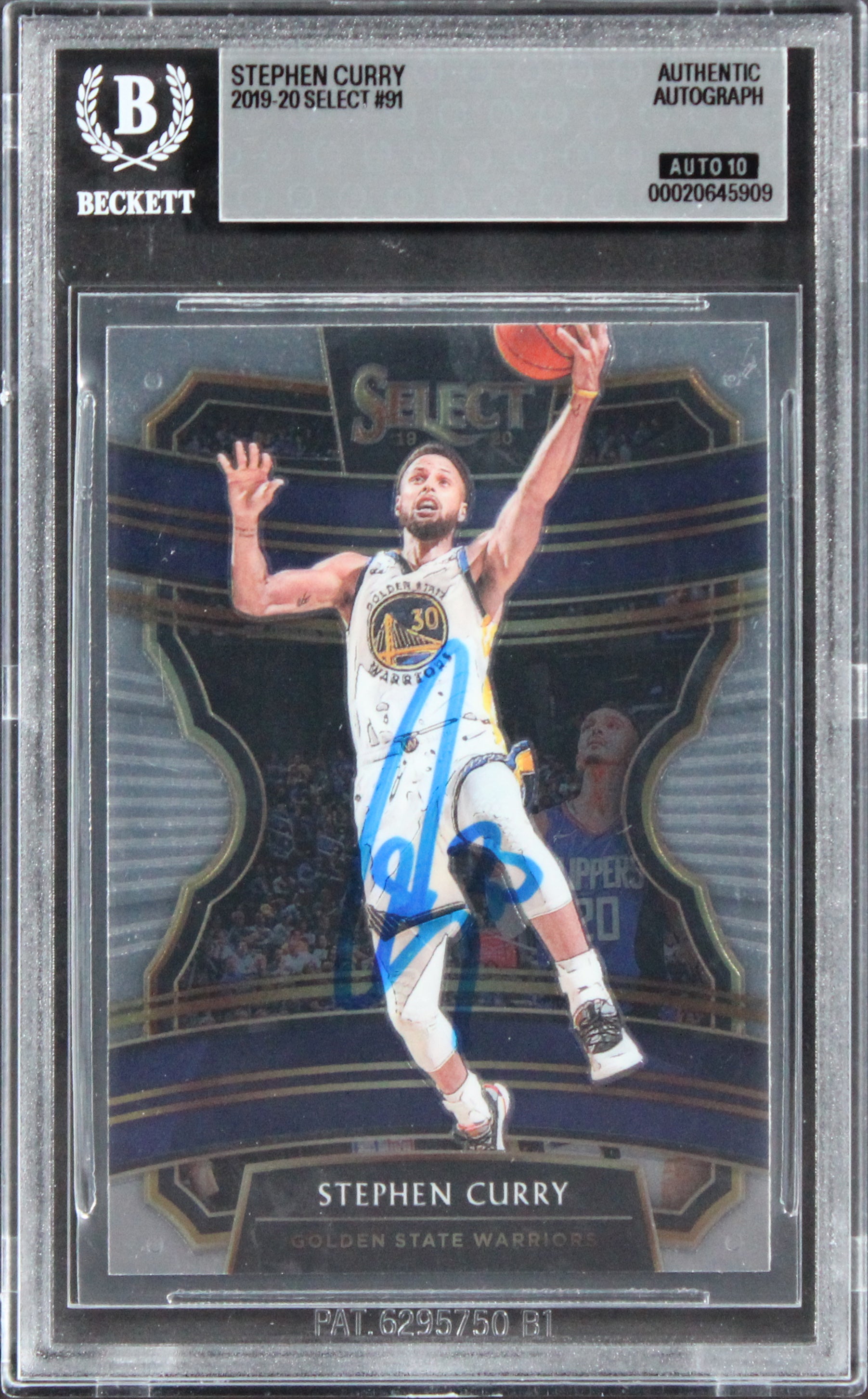 Warriors Stephen Curry Signed 2019 Select #91 Card Auto Grade 10! BAS Slabbed