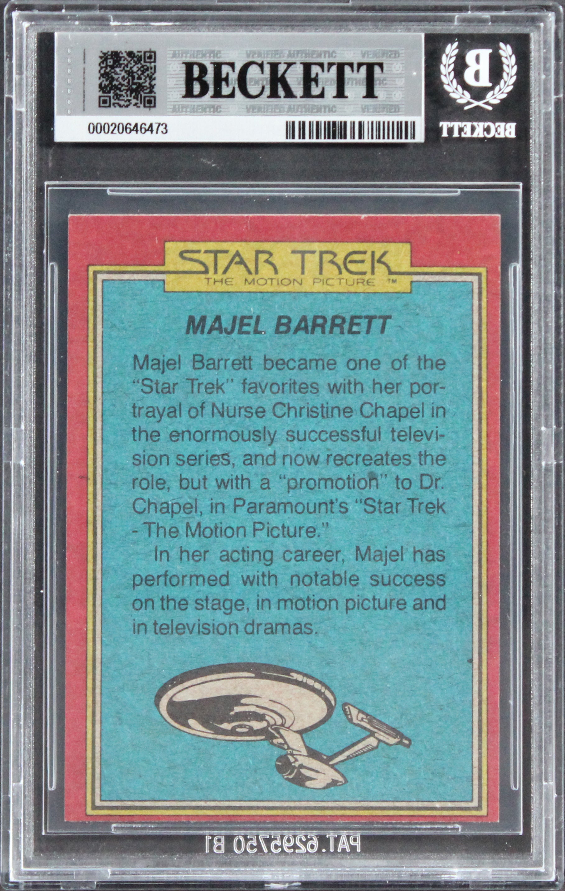 William Shatner Signed 1979 Star Trek #63 Star Explorer Card Auto 10! BAS Slab