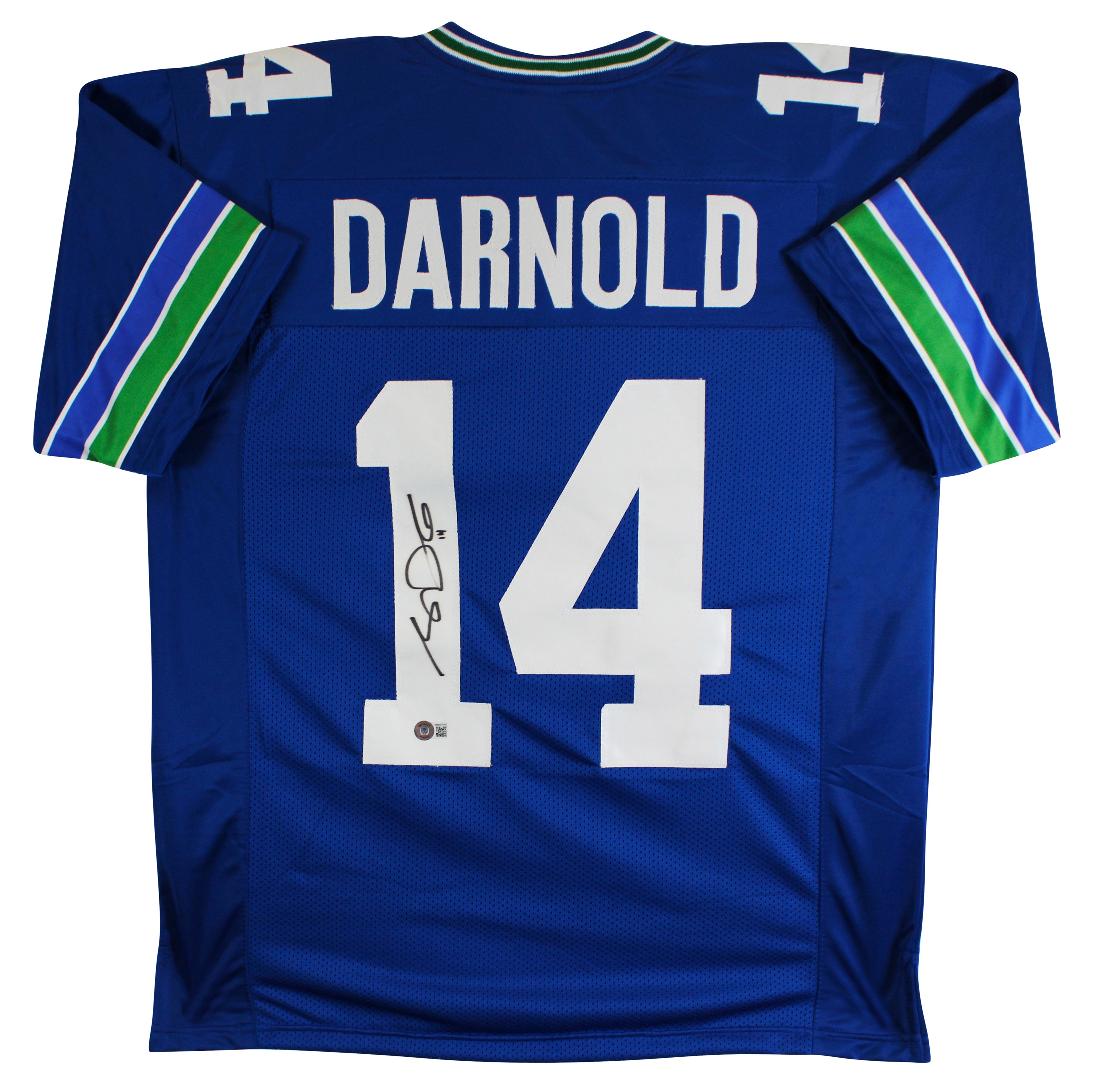 Sam Darnold Authentic Signed Throwback Blue Pro Style Jersey  BAS Witnessed