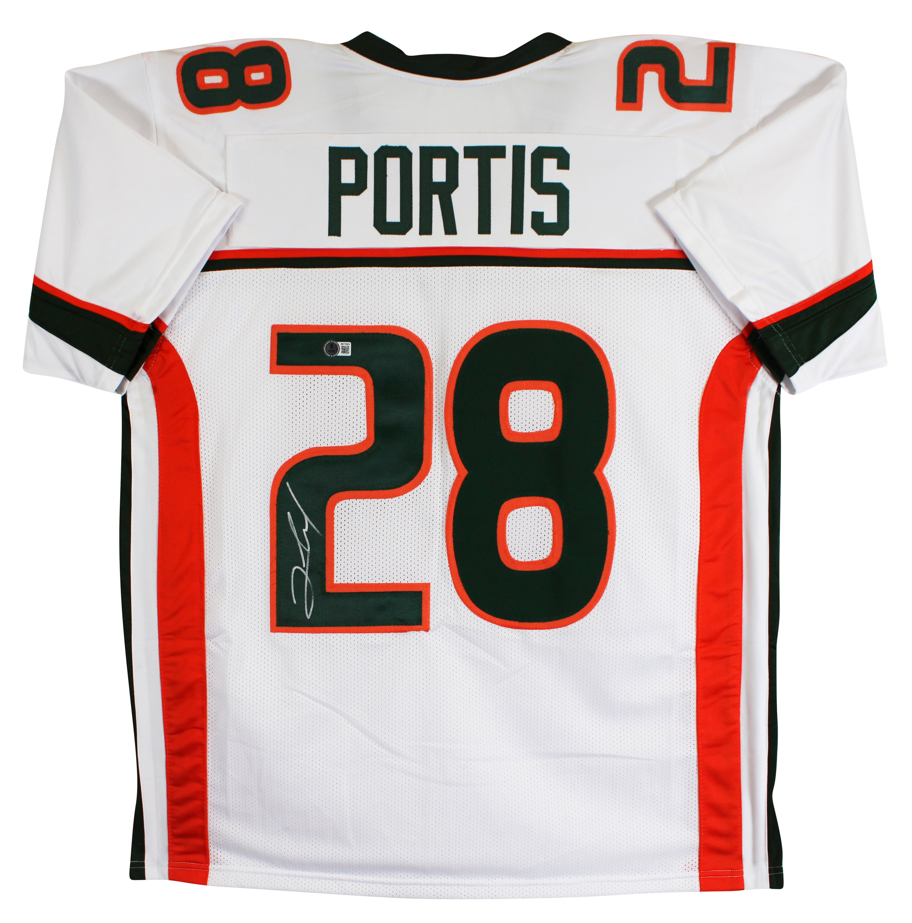 Miami Clinton Portis Authentic Signed White Pro Style Jersey BAS Witnessed