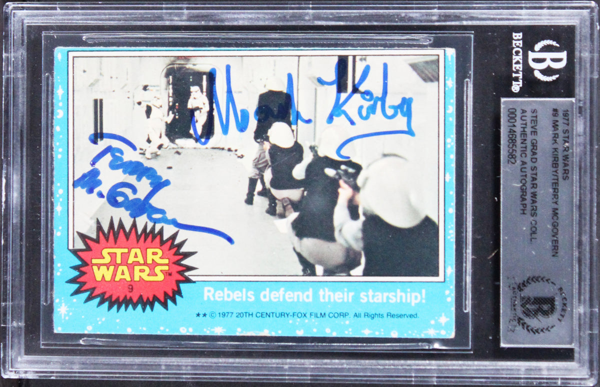 Mark Kirby & Terry McGovern Authentic Signed 1977 Star Wars #9 Card BAS Slabbed