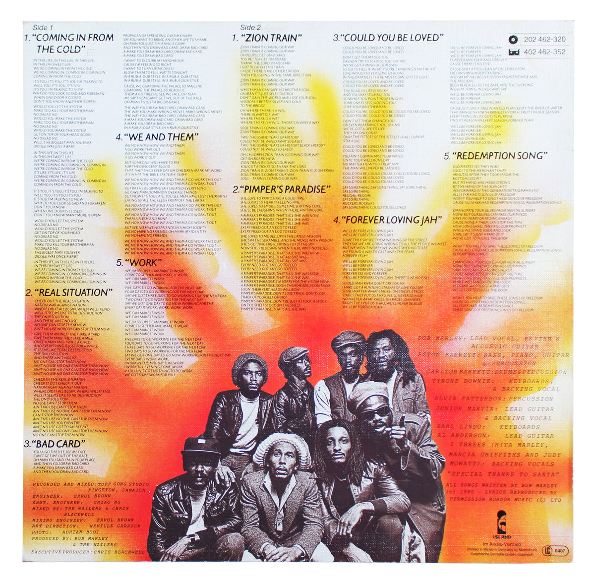 Bob Marley "Love" Authentic Signed Uprising Album Cover W/ Vinyl JSA #YY53865