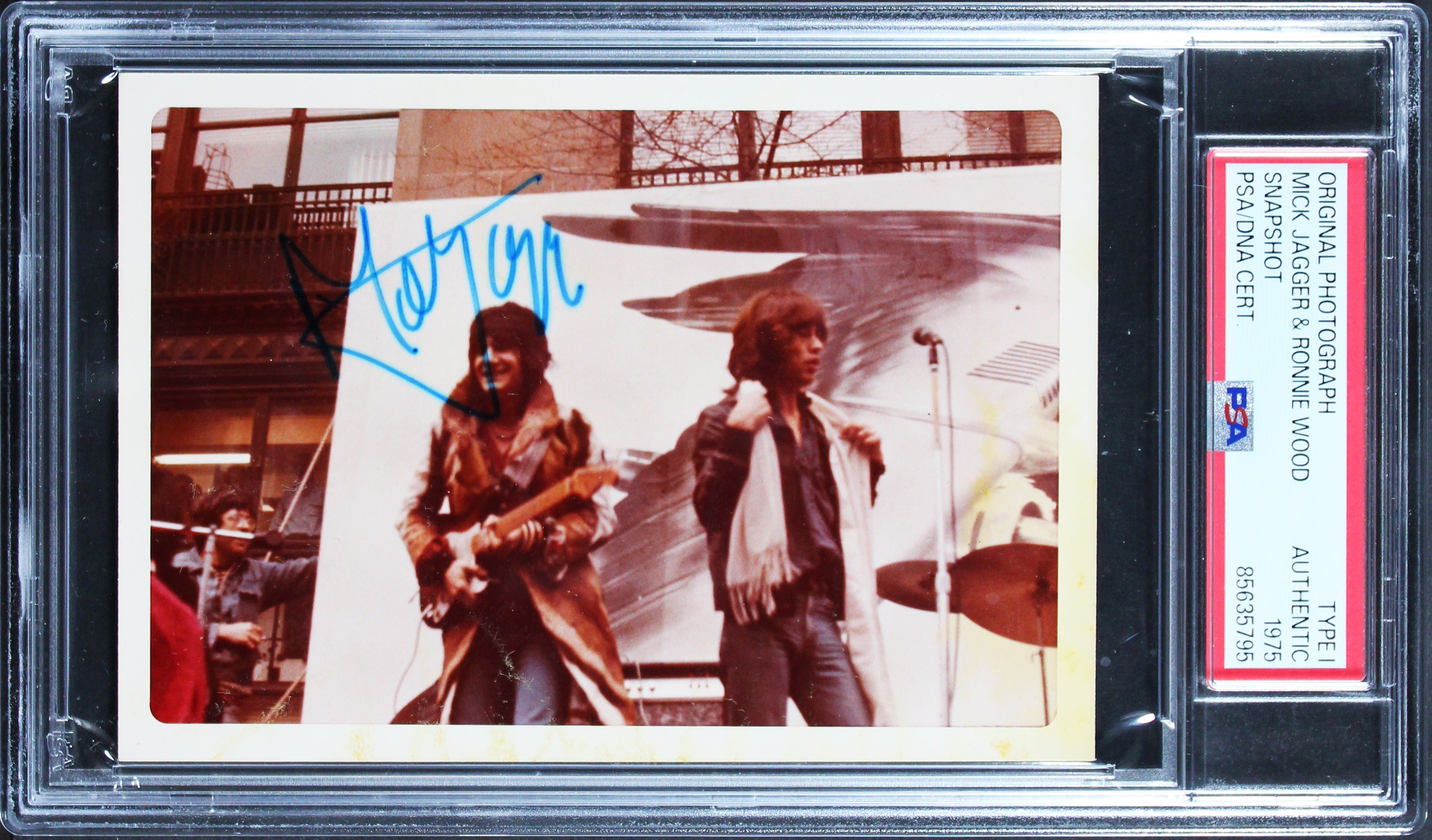 Mick Jagger Rolling Stones Signed 3.5x5 Type 1 Original Candid Photo PSA Slabbed