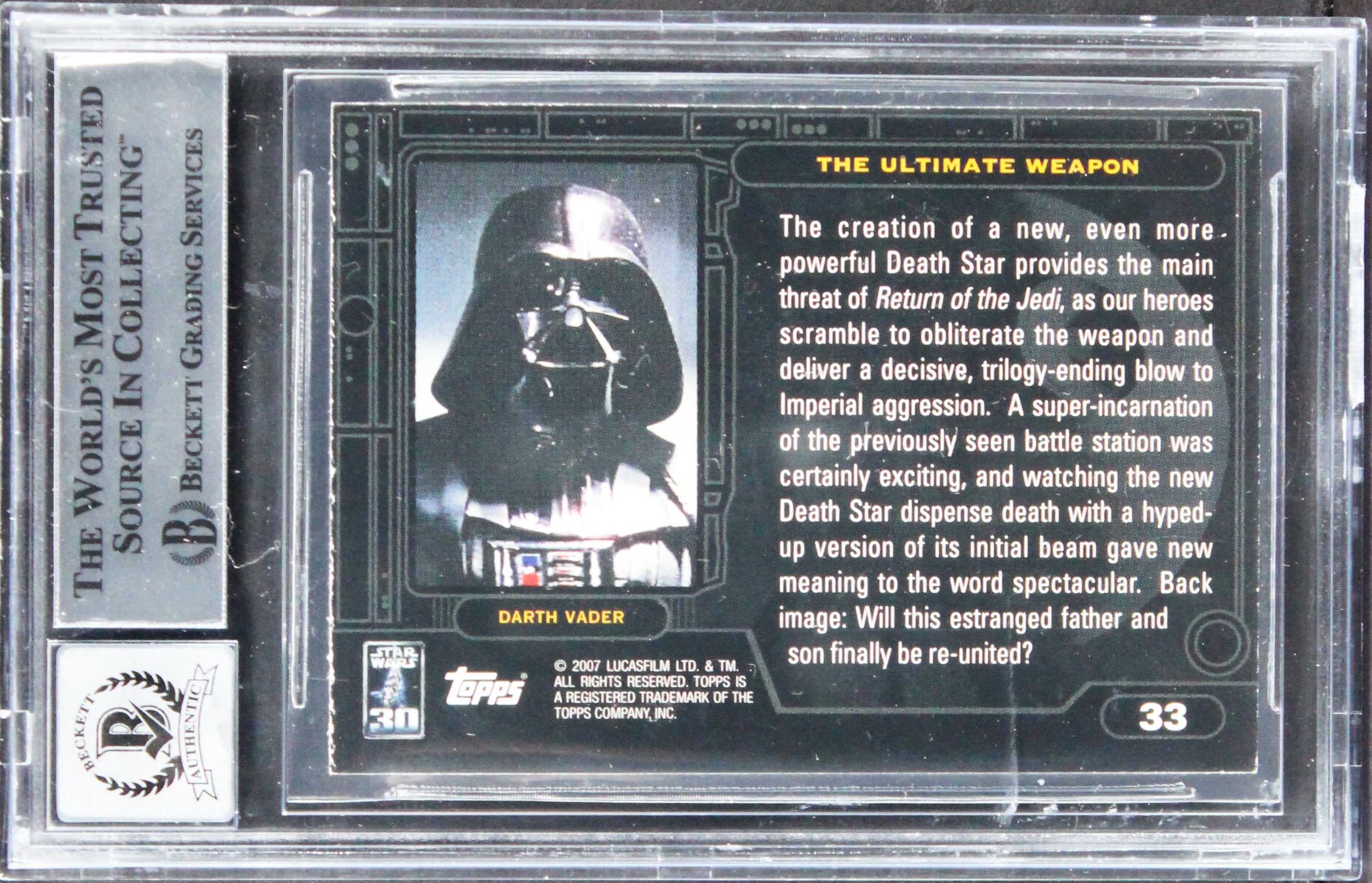 Star Wars Gilberti & McAlister Signed 2007 SW 30th Anv #33 Card Auto 10 BAS Slab