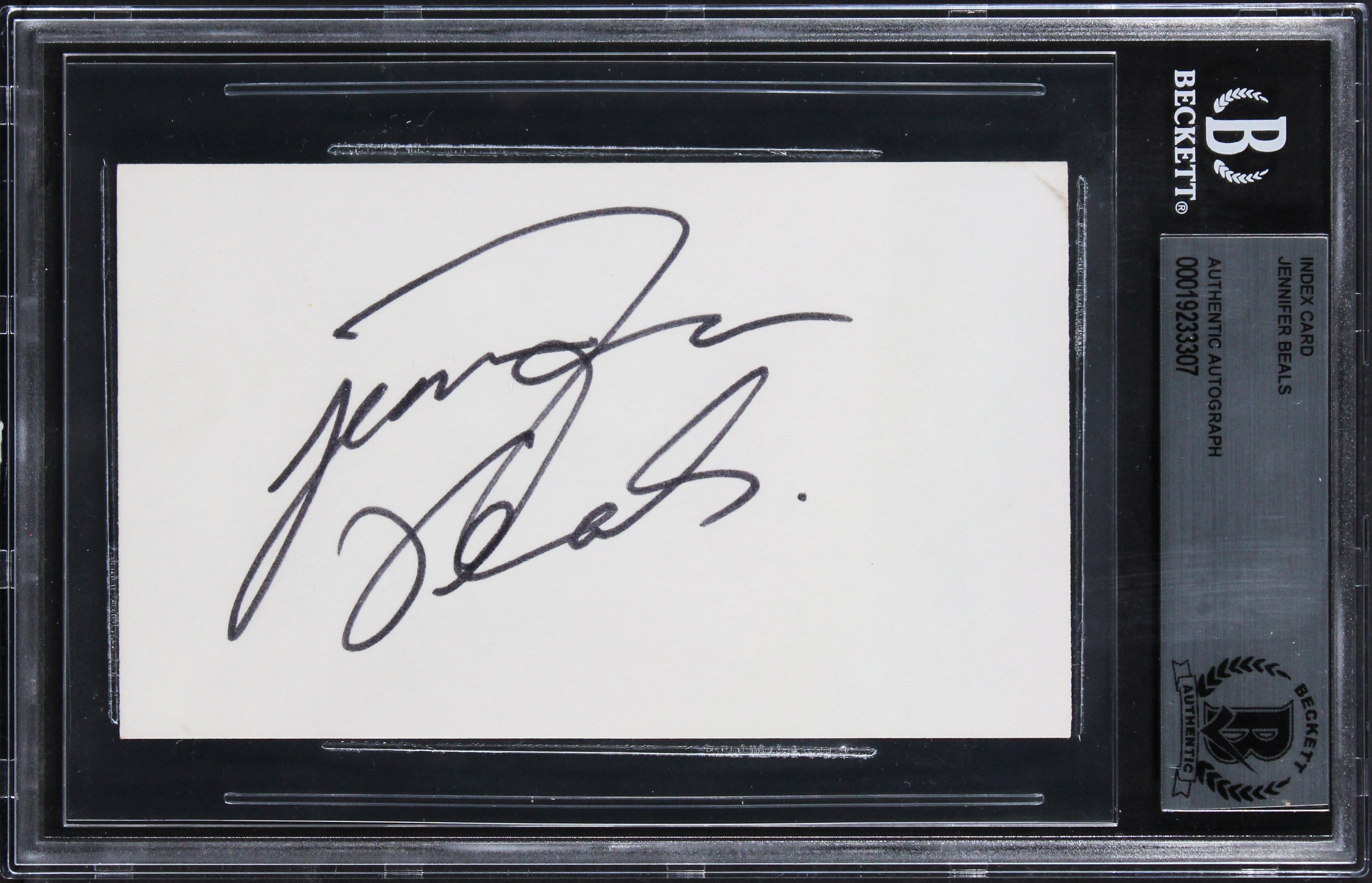 Jennifer Beals Flashdance Authentic Signed 3x5 Index Card BAS Slabbed 2