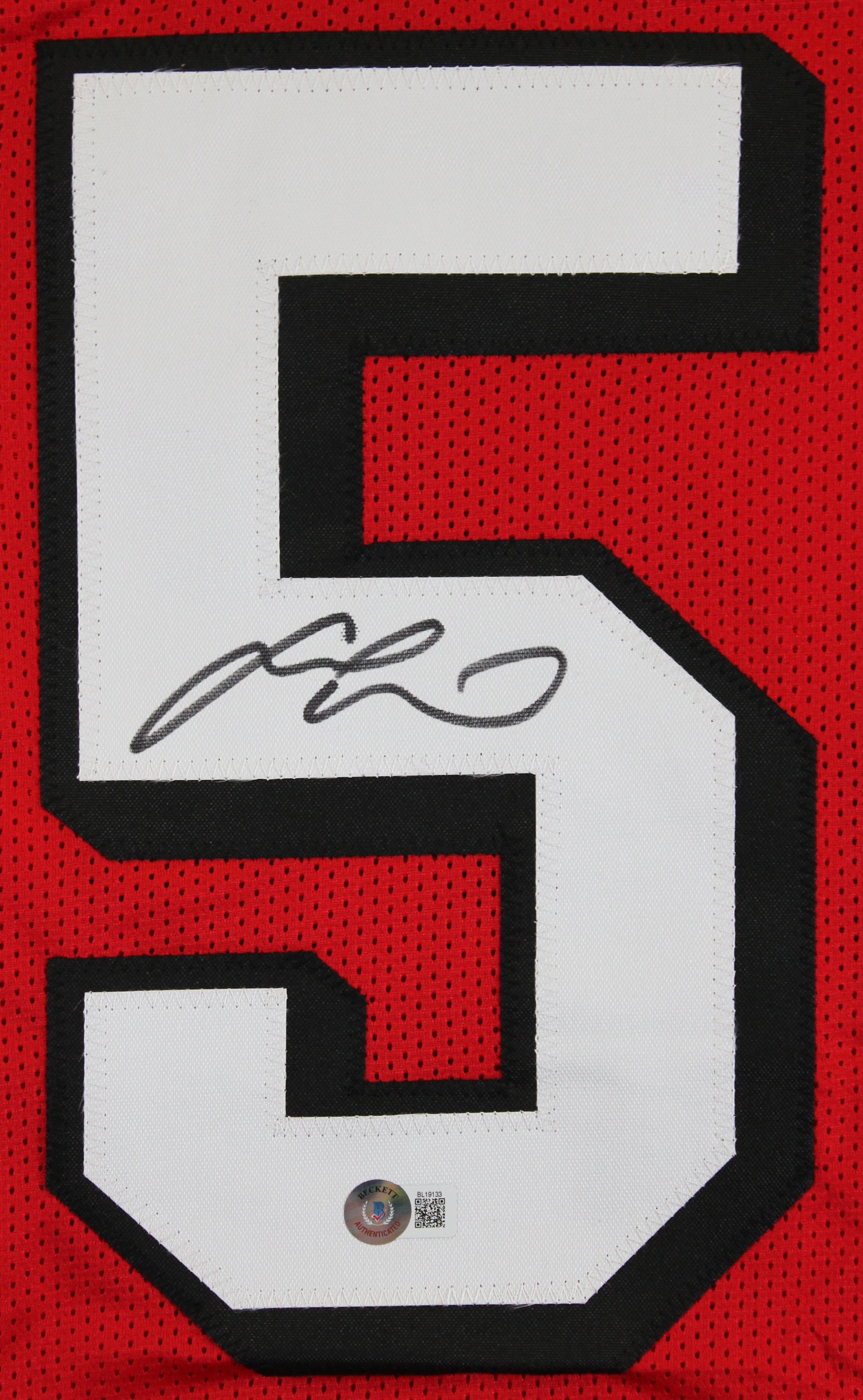 Fred Warner Authentic Signed Red Pro Style Jersey w/ Dropshadow BAS