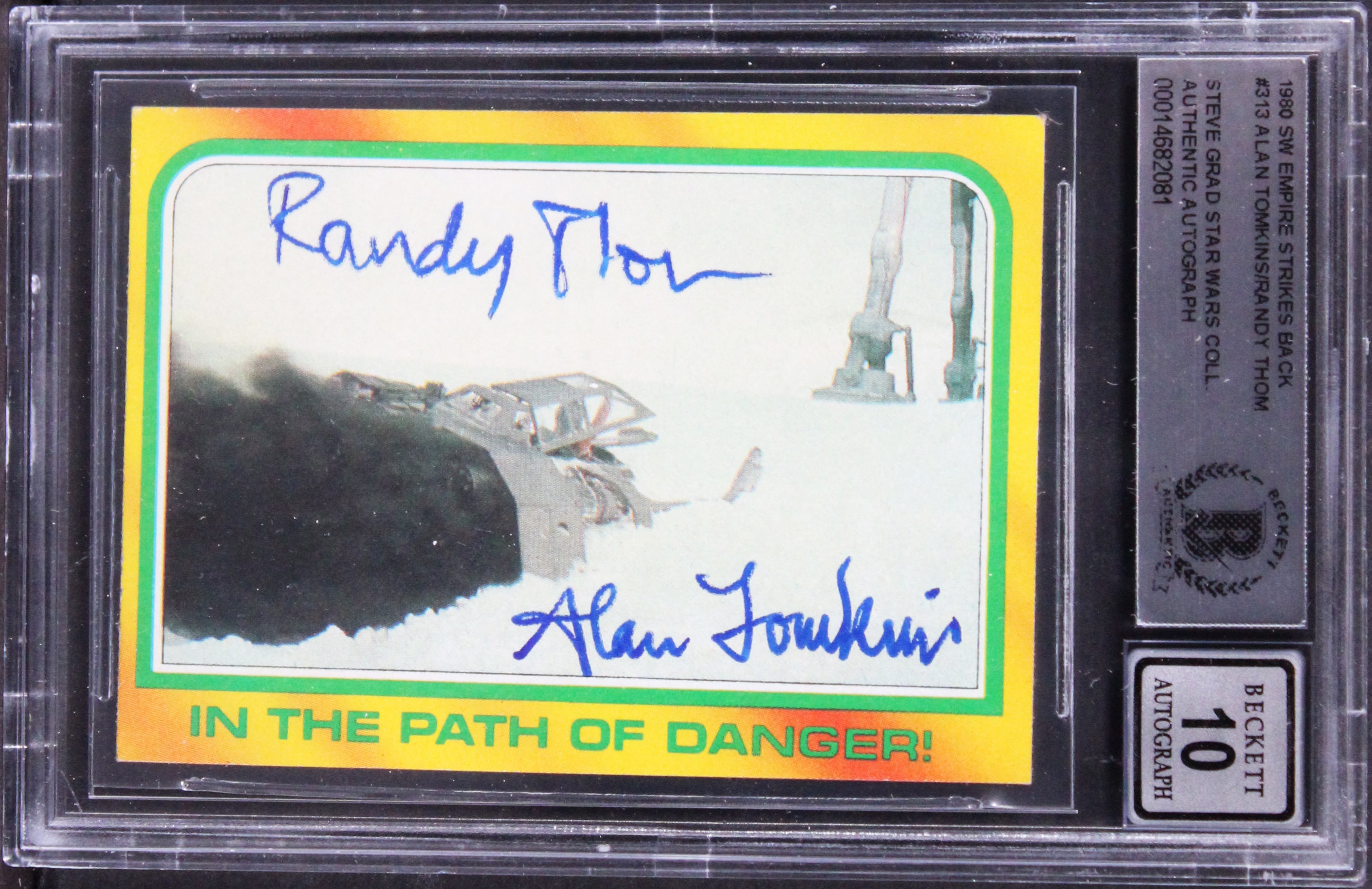 Star Wars Tomkins & Thom Signed 1980 SW ESB #313 Card Auto 10! BAS Slab
