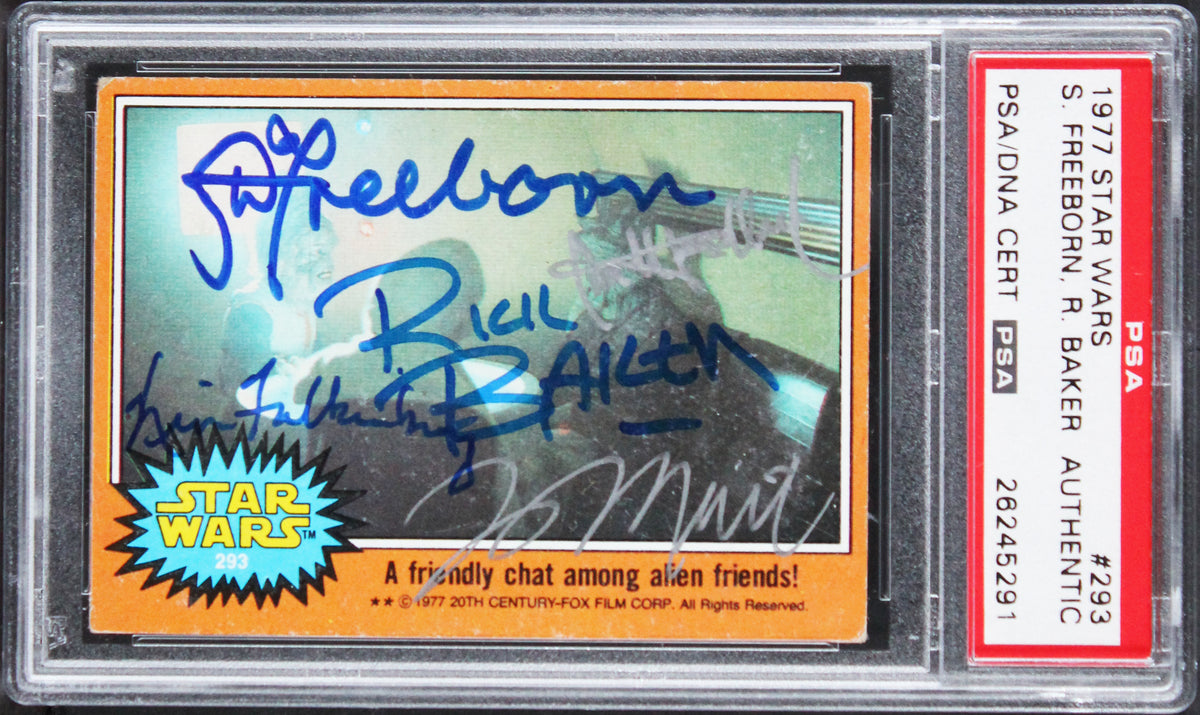 Star Wars (2) Freeborn & Baker Signed 1977 Star Wars #293 Card PSA/DNA Slabbed