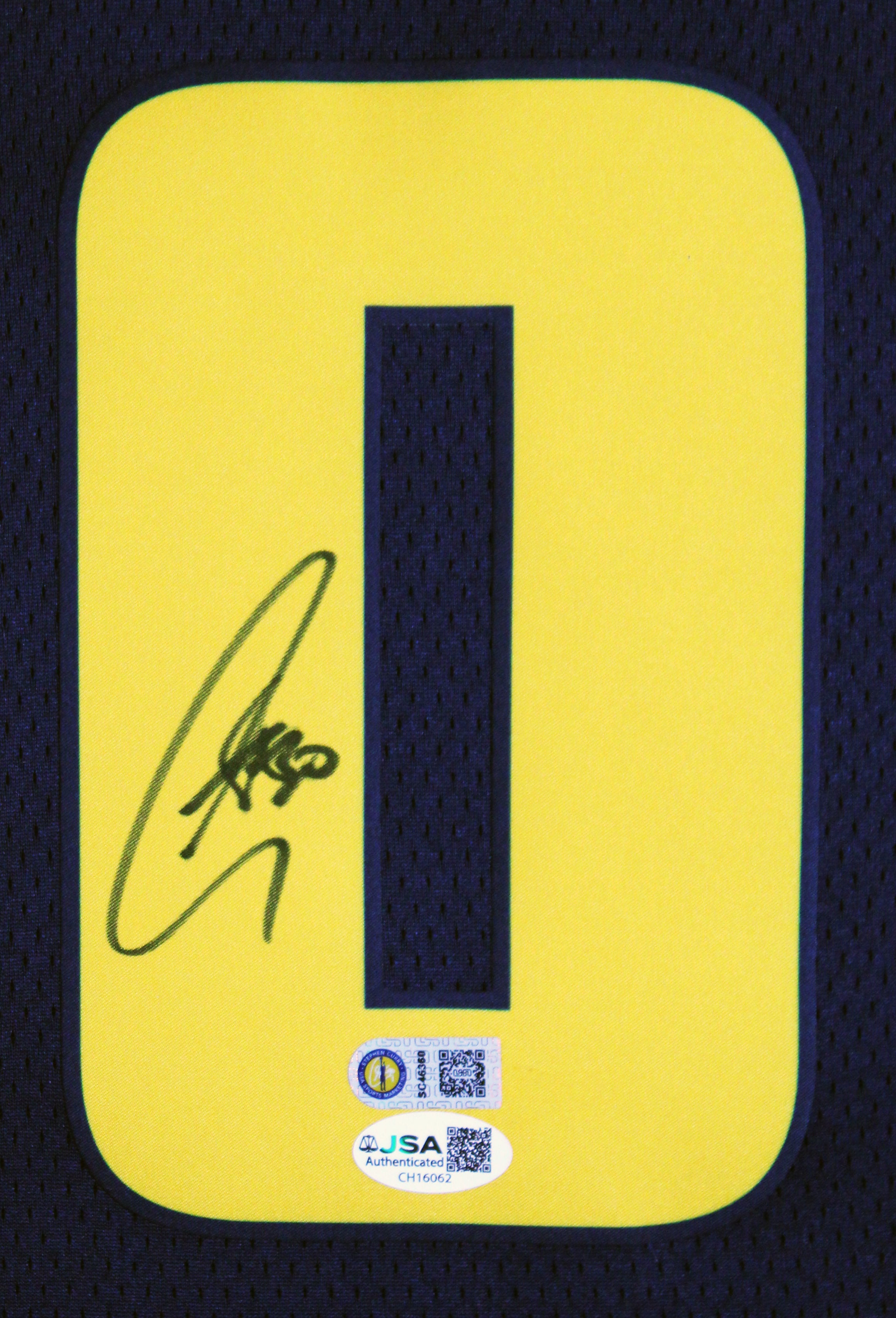 Warriors Stephen Curry Signed Navy Nike 2024 City Swingman Framed Jersey JSA