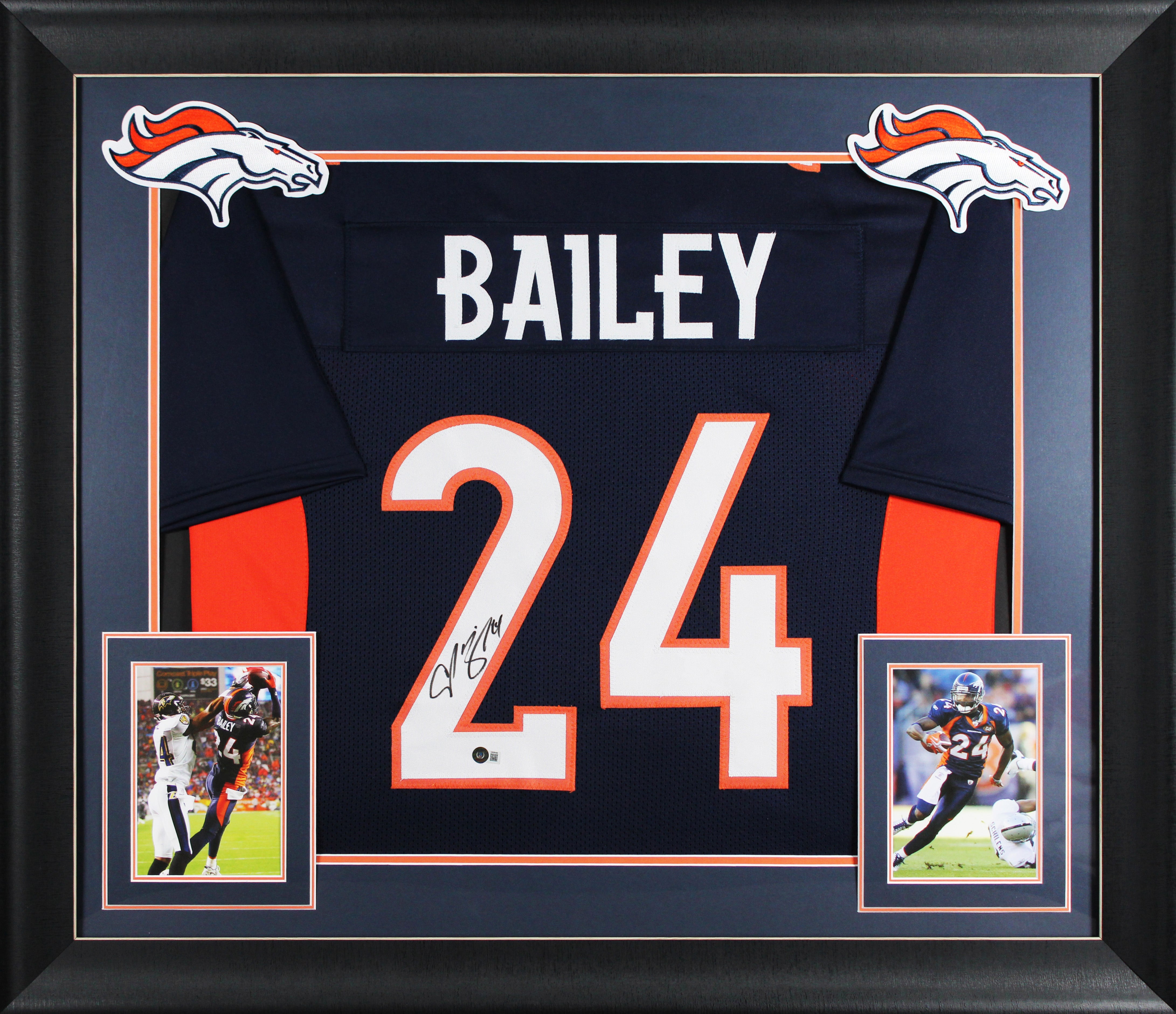 Champ Bailey Authentic Signed Navy Blue Pro Style Framed Jersey BAS Witnessed