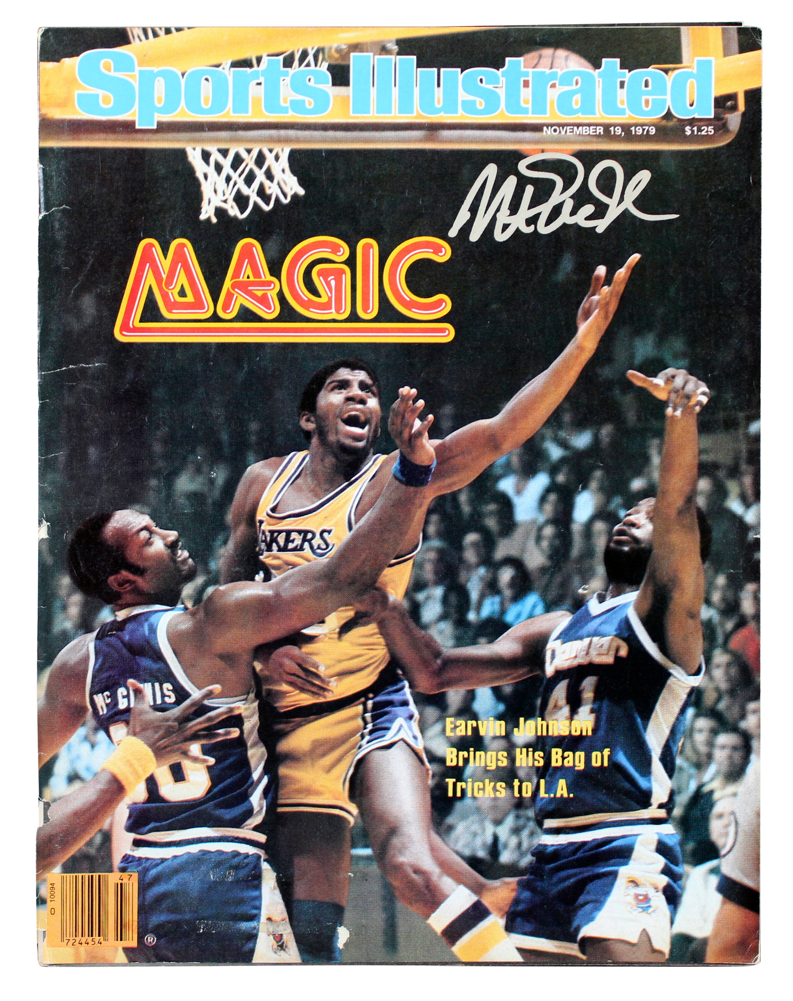 Lakers Magic Johnson Signed 1979 Sports Illustrated Magazine BAS Wit #3W387221