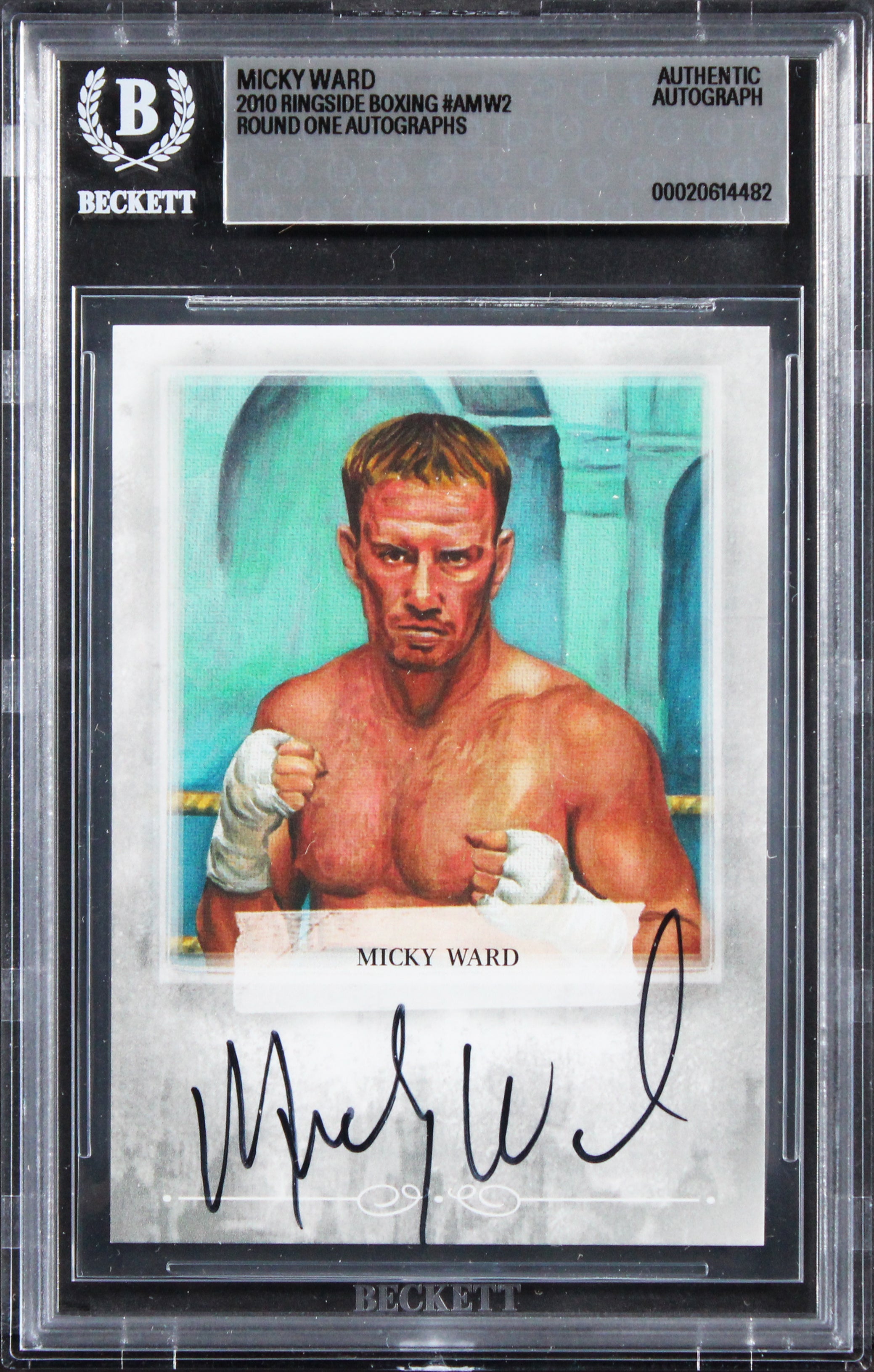 Micky Ward Signed 2010 Ringside Boxing Round One Autographs #AMW2 Card BAS Slab