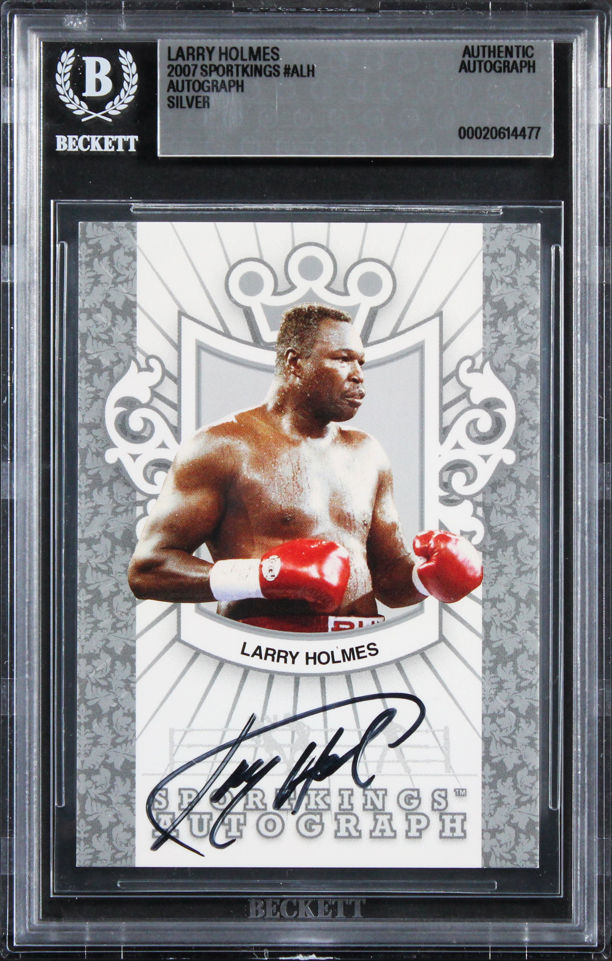 Larry Holmes Authentic Signed 2007 Sportkings Auto Silver #ALH Card BAS Slabbed