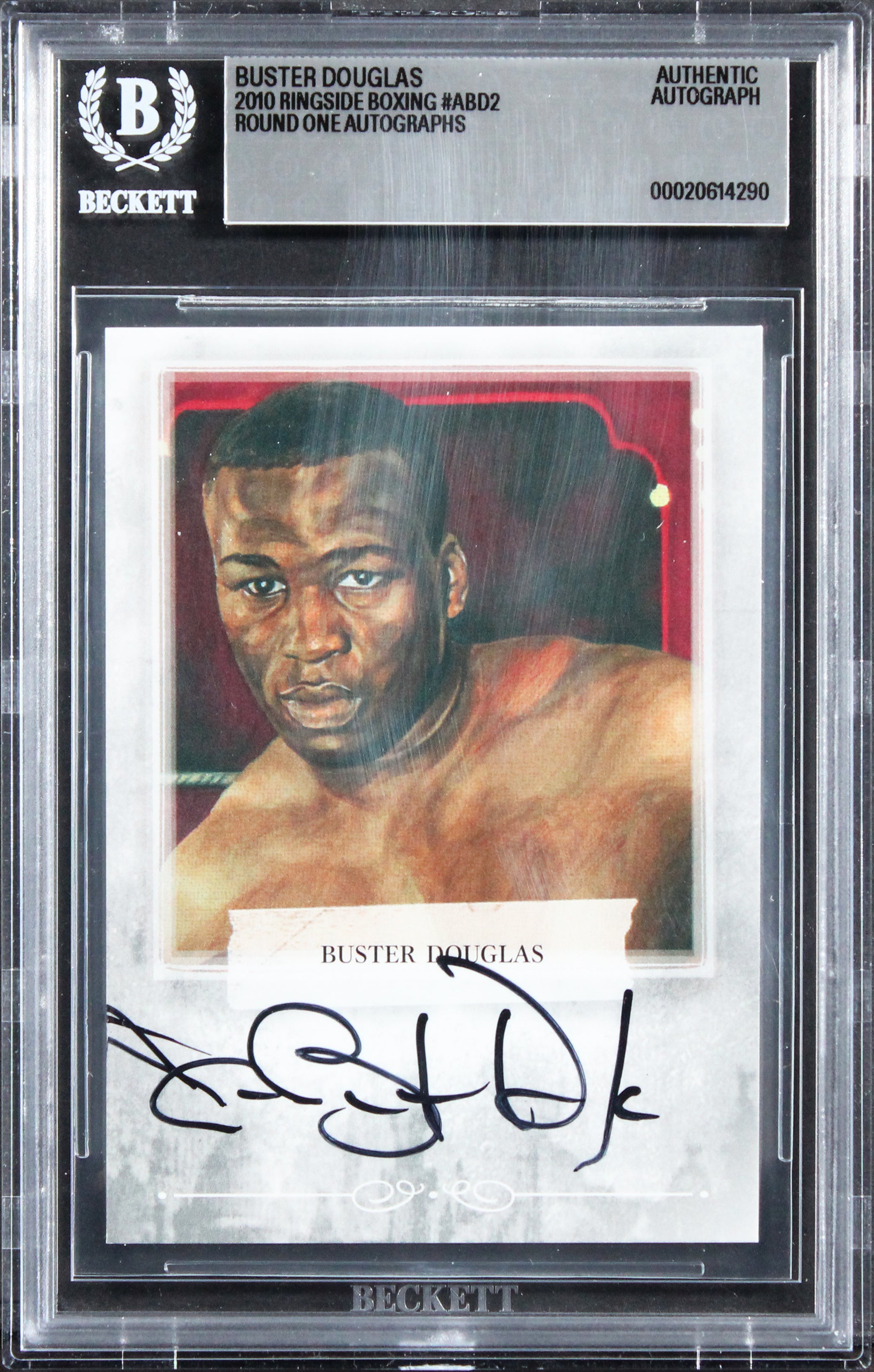 Buster Douglas Signed 2010 Ringside Boxing Round One Auto #ABD2 Card BAS Slabbed