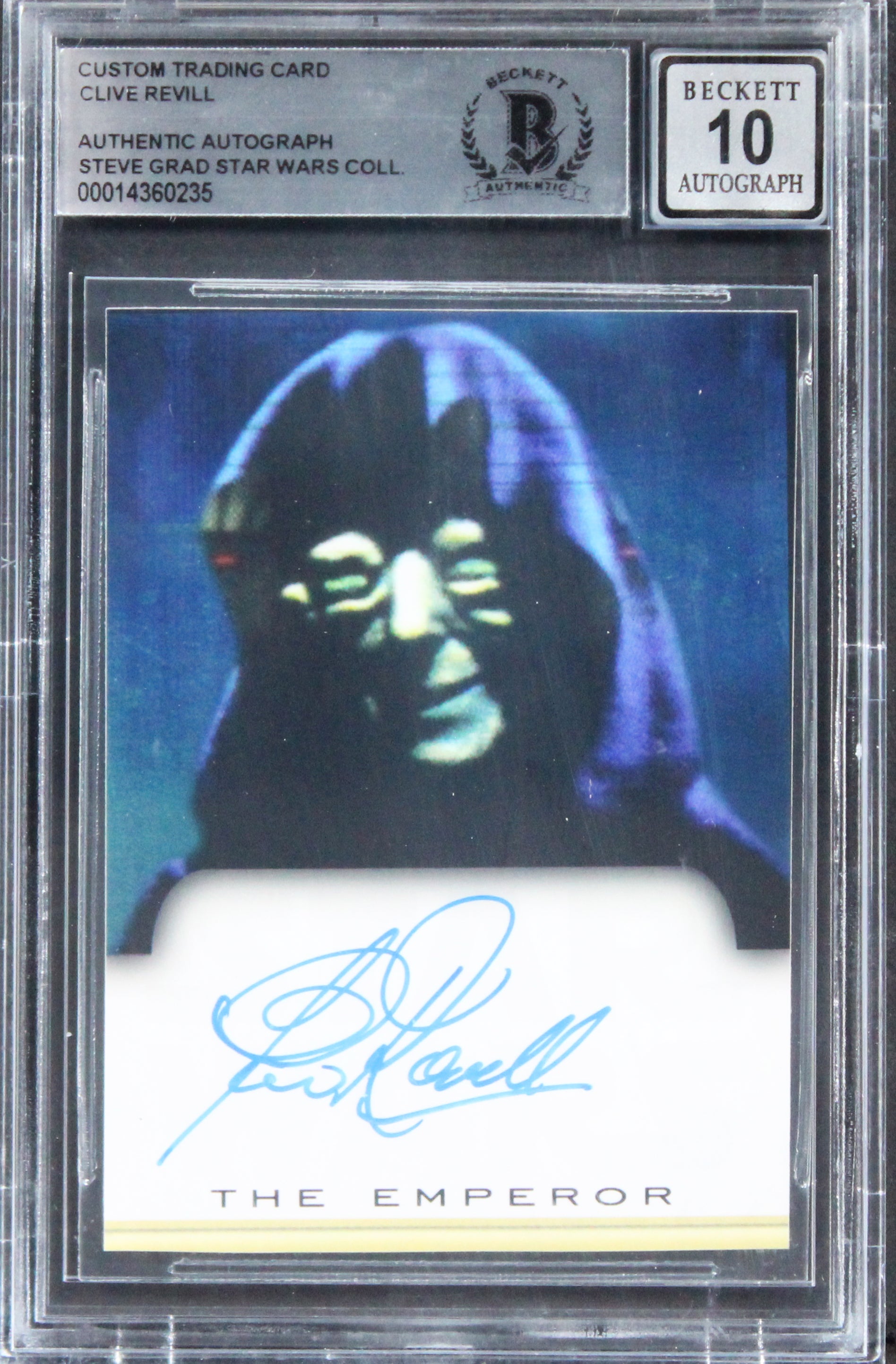 Clive Revill Star Wars Authentic Signed Custom Trading Card Auto 10! BAS Slabbed