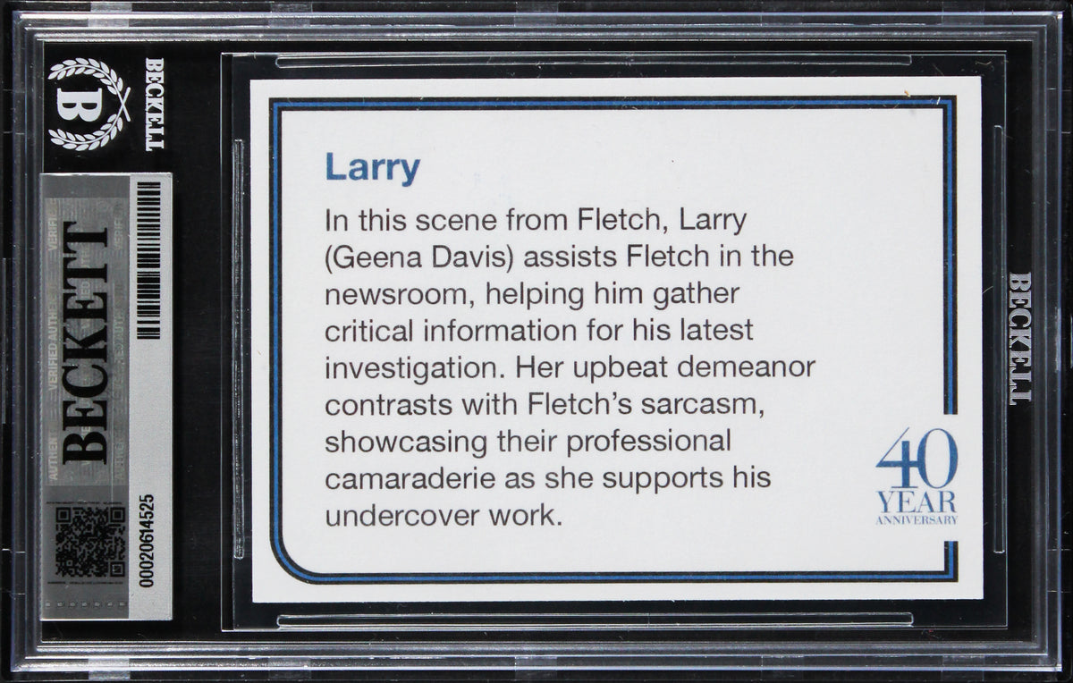 Chevy Chase & Geena Davis Fletch Authentic Signed Custom Trading Card BAS Slab