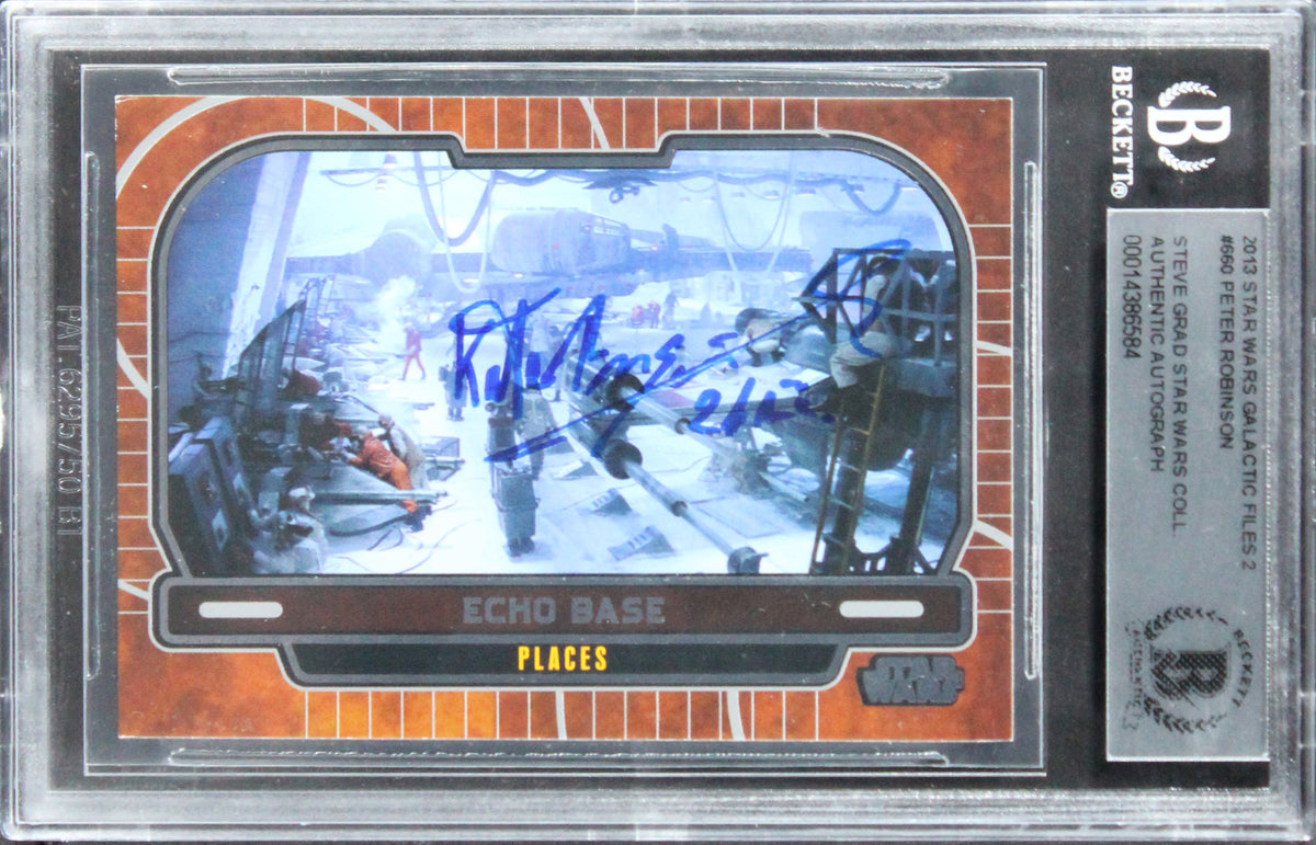 Peter Robinson Star Wars Signed 2013 SW Galactic Files 2 #660 Card BAS Slabbed