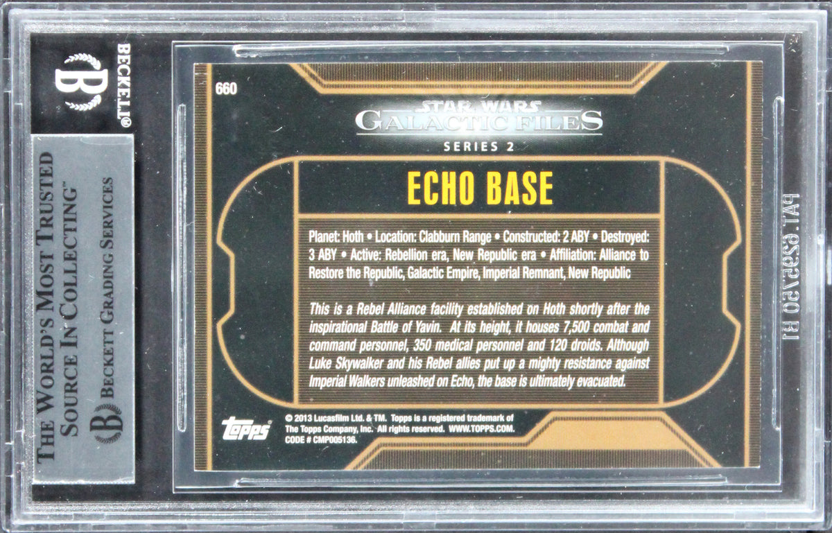 Peter Robinson Star Wars Signed 2013 SW Galactic Files 2 #660 Card BAS Slabbed