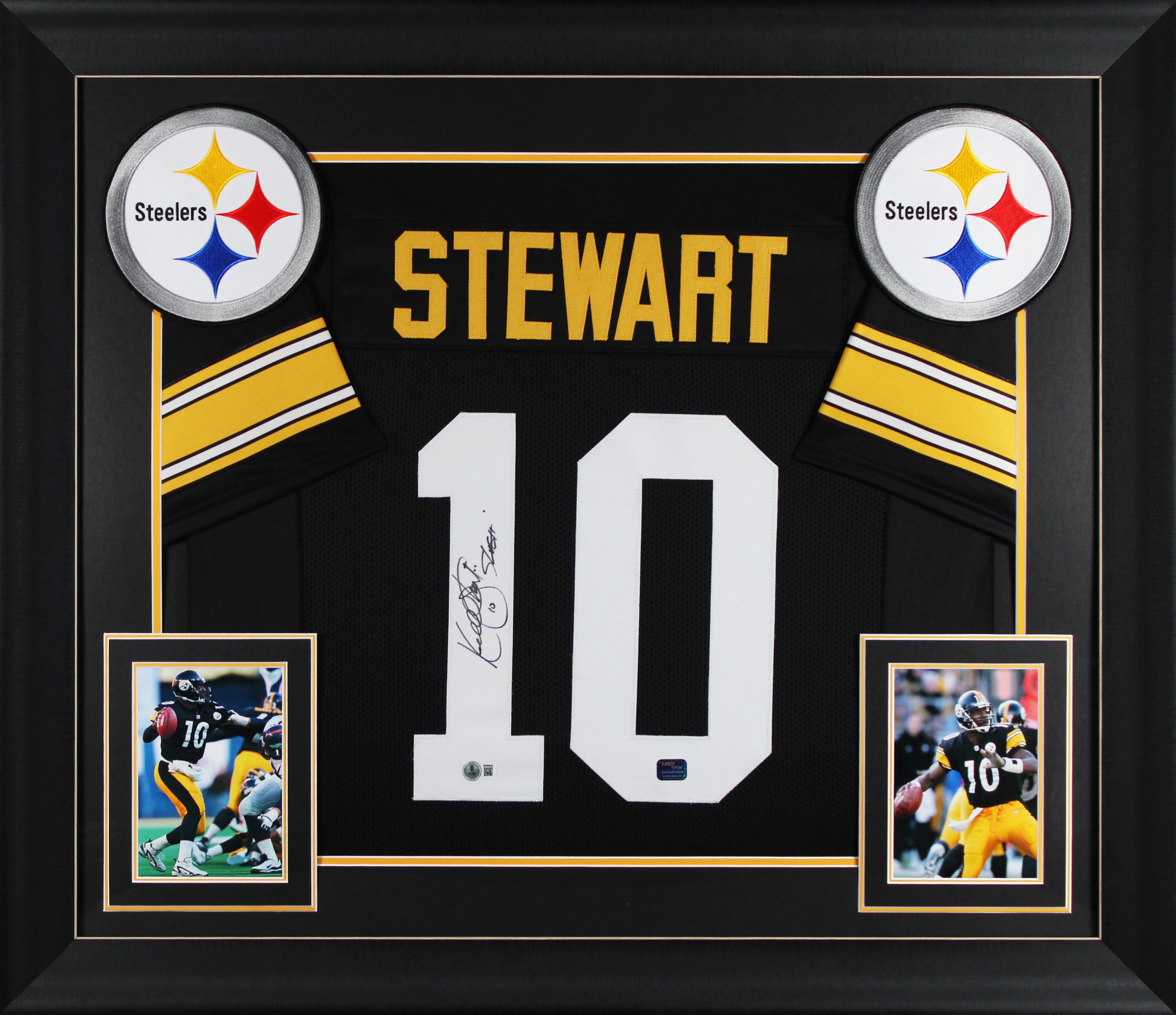 Kordell Stewart "Slash" Signed Black Pro Style Framed Jersey BAS Witnessed