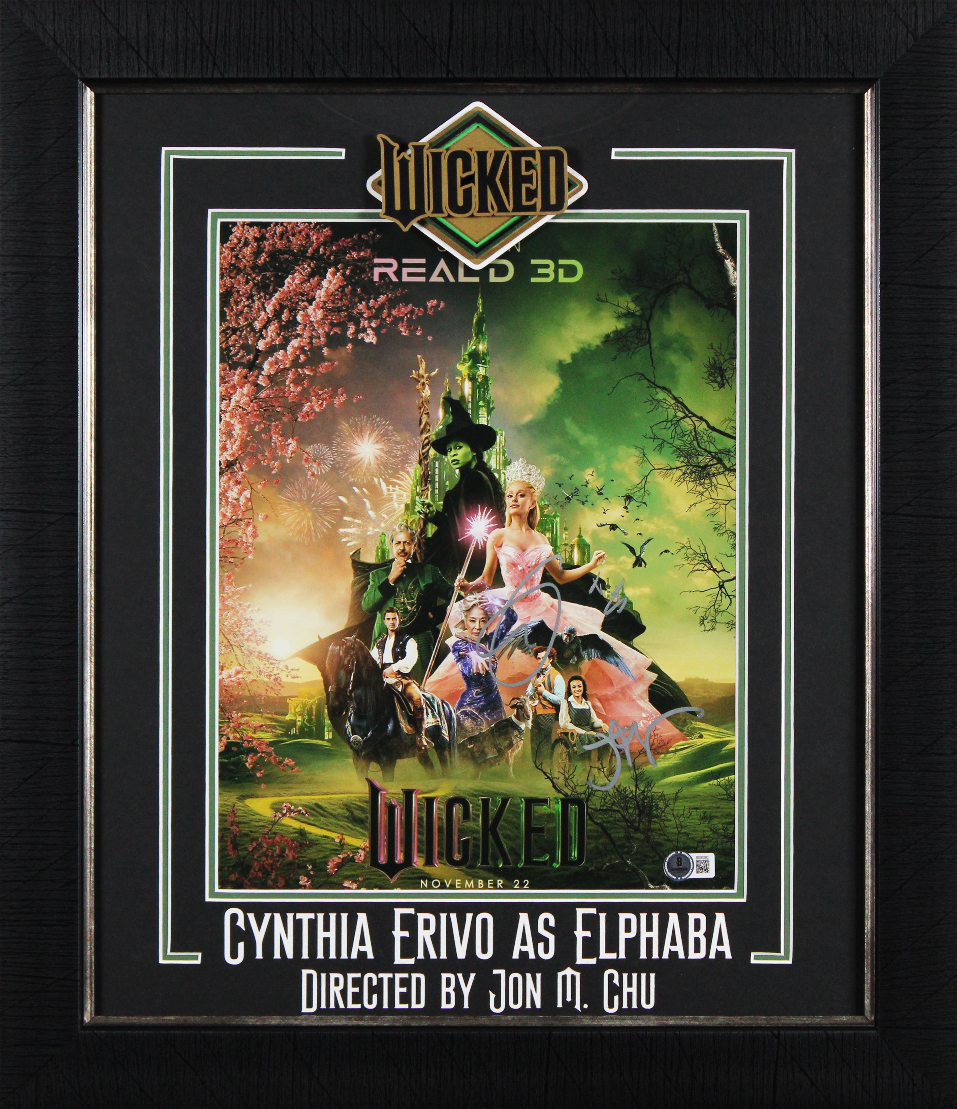 Cynthia Erivo & Jon M. Chu Wicked Signed 11x14 Framed Photo BAS #BS05260