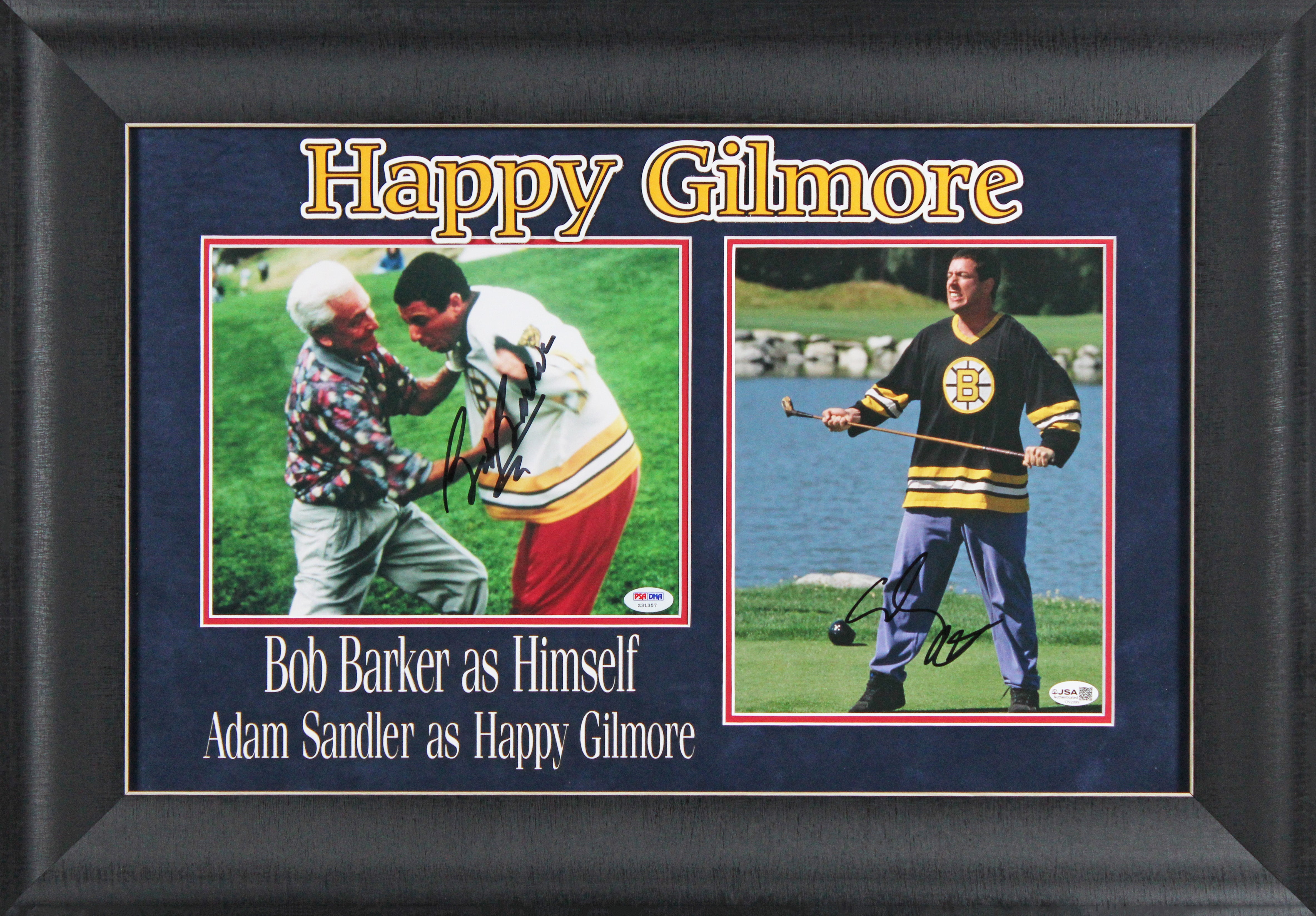 Adam Sandler & Bob Barker Happy Gilmore Signed 8x10 Photo Framed Display PSA JSA